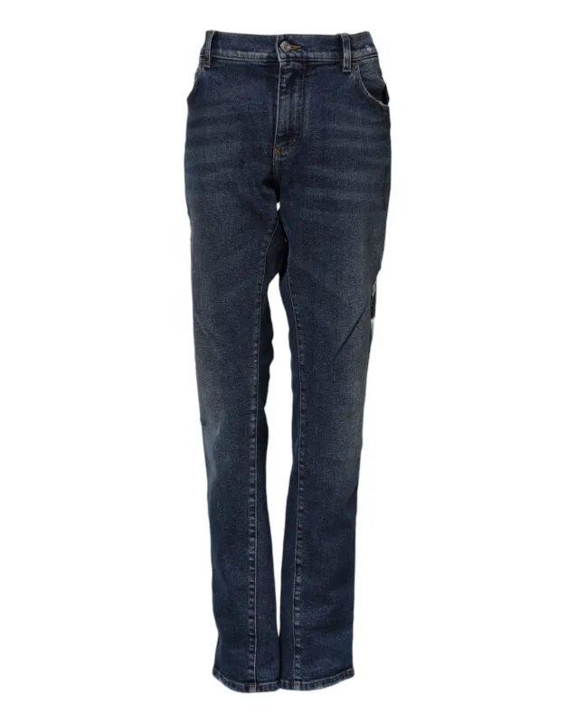 Blue Cotton Mid Waisted Straight Denim Jeans sold by Lord & Taylor
