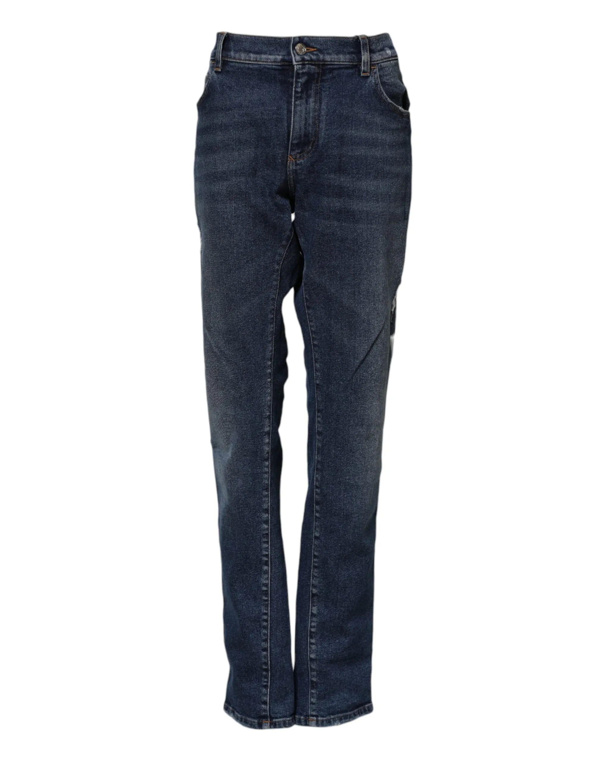 Blue Cotton Mid Waisted Straight Denim Jeans sold by Lord & Taylor product image thumbnail 2