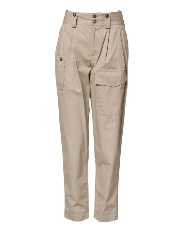 Beige Cotton High Waisted Pants sold by Lord & Taylor