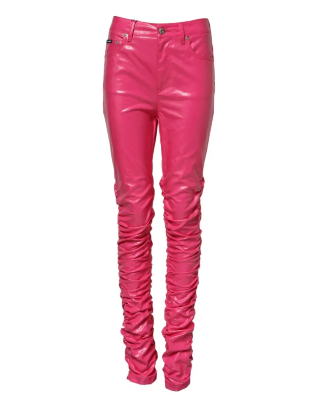 Pink Cotton High Waisted Skinny Denim Jeans made by Lord & Taylor