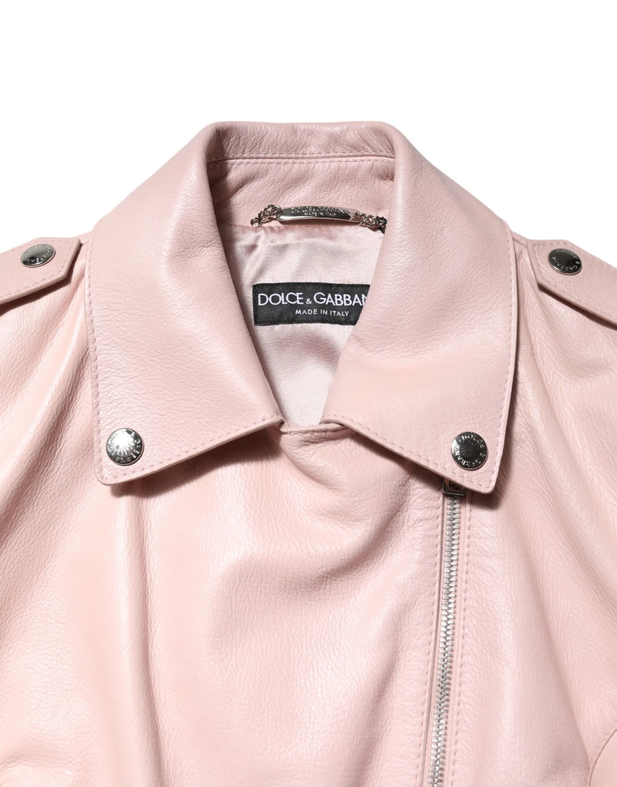 Light Pink Collar Leather Women Biker Jacket sold by Lord & Taylor product image thumbnail 4