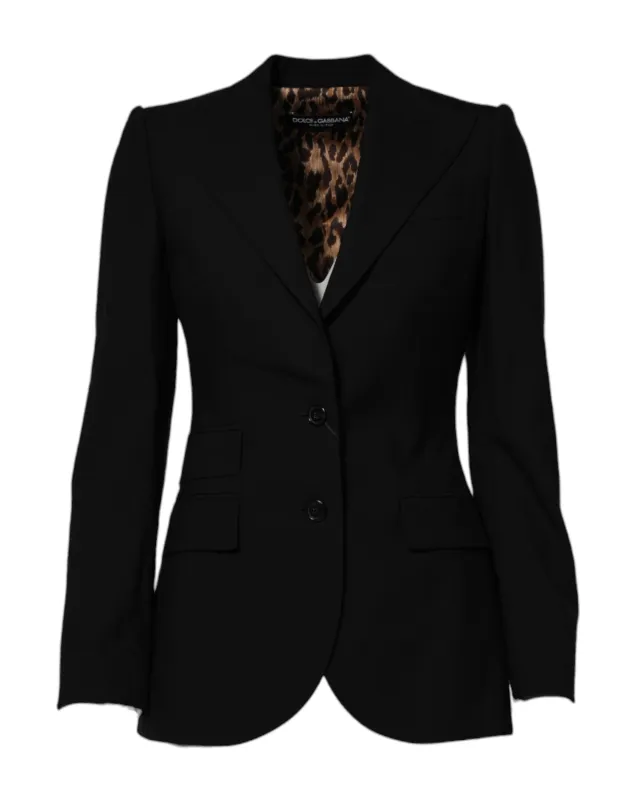 Black Wool Single Breasted Coat Jacket sold by Lord & Taylor
