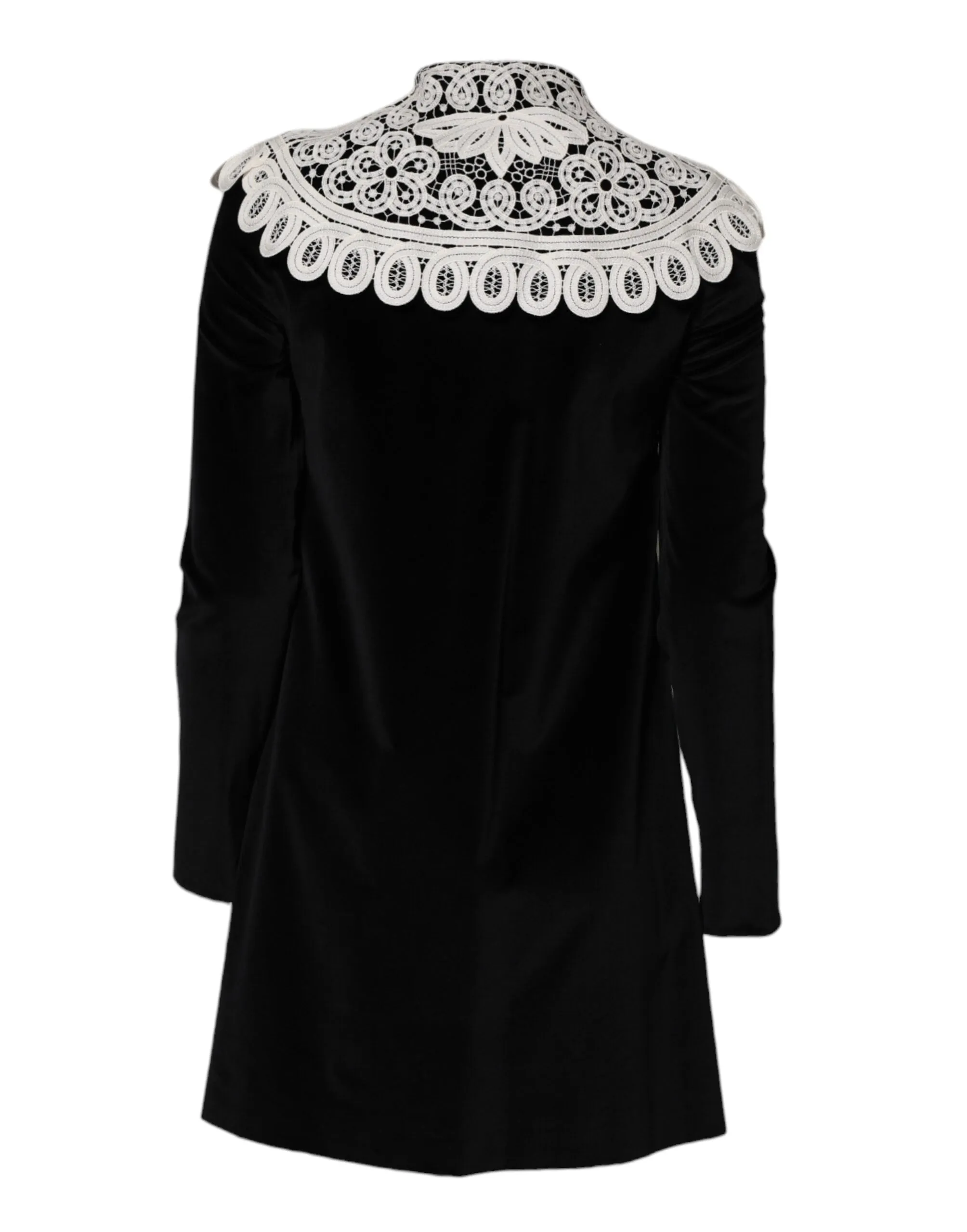 Black Velvet Lace Collared Embellished Dress sold by Lord & Taylor product image thumbnail 3