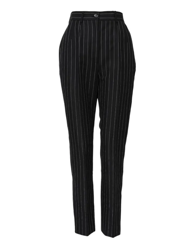 Black Stripes High Waist Tapered Pants sold by Lord & Taylor