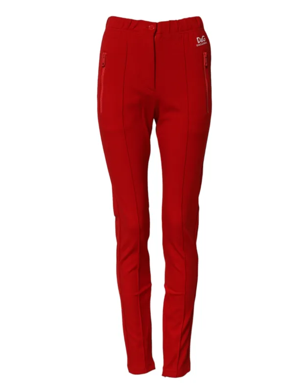 Red Mid Waist Slim Fit Pants sold by Lord & Taylor