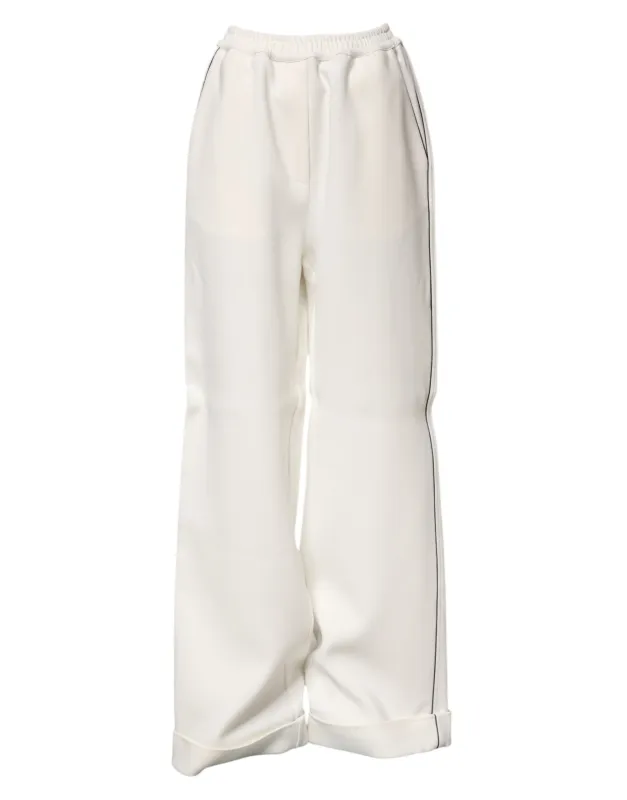 White Viscose Wide Leg Pull On Pants sold by Lord & Taylor