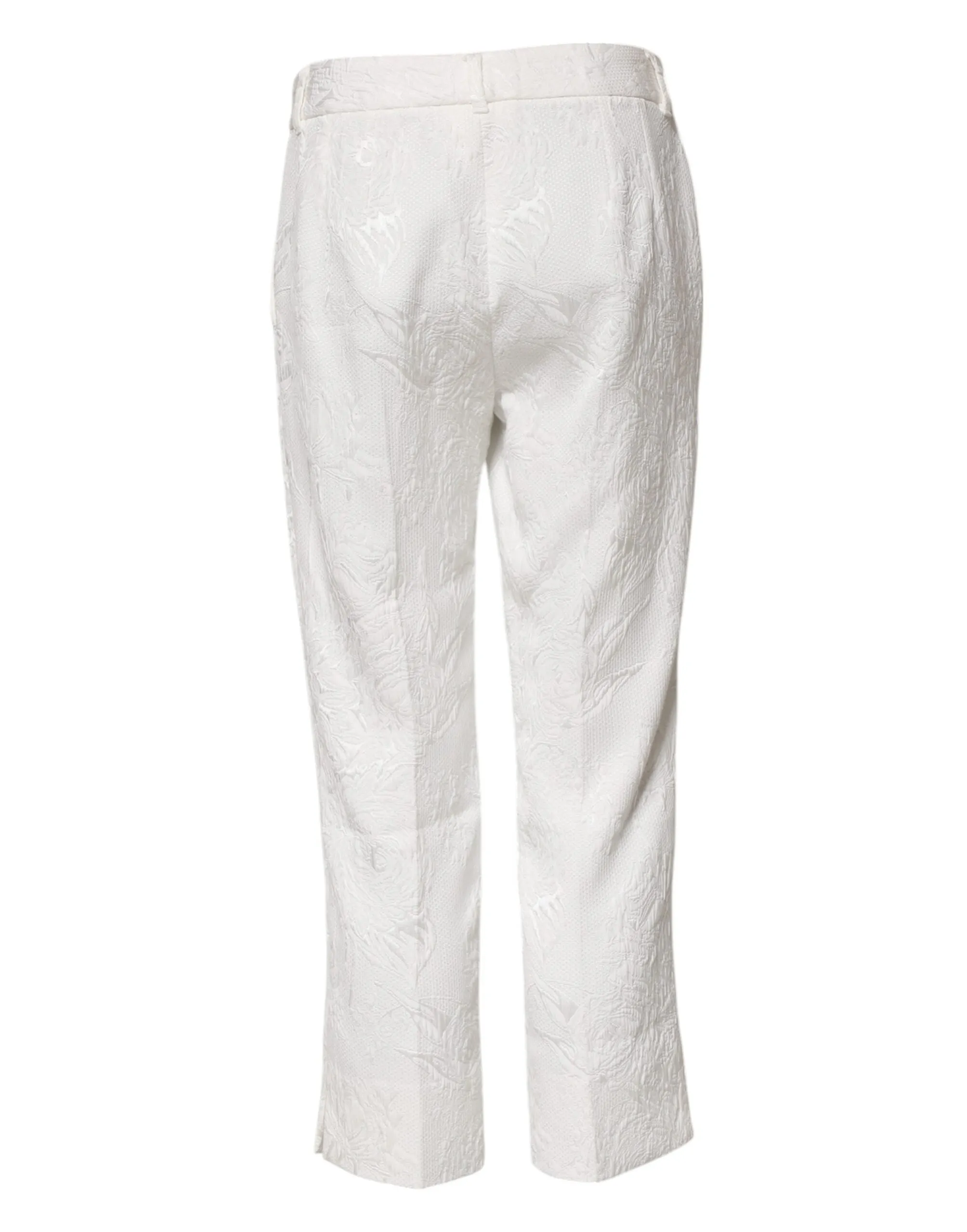 White Cotton Floral Jacquard Pants sold by Lord & Taylor product image thumbnail 3