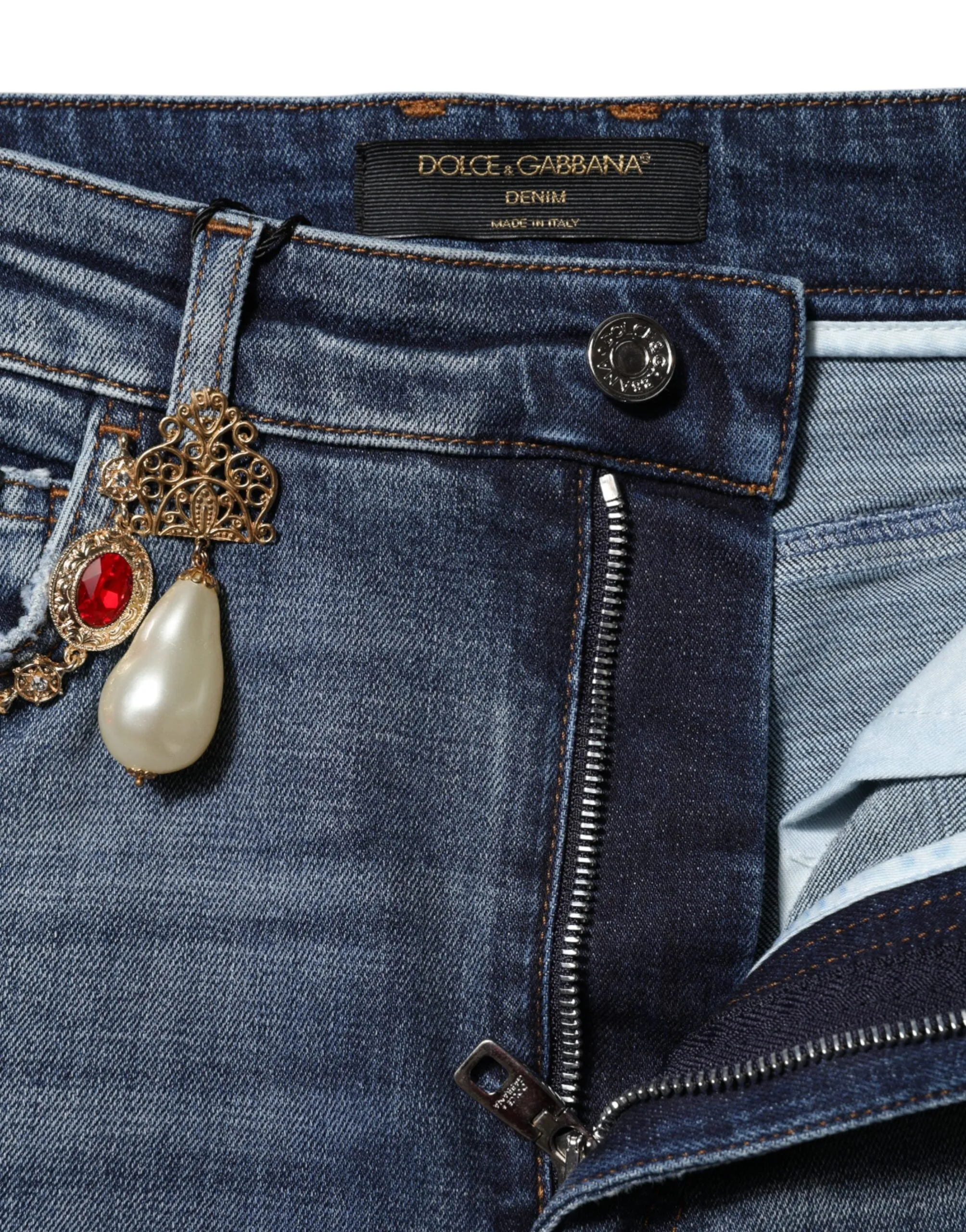 Blue Rhinestone Embellished Denim Jeans sold by Lord & Taylor product image thumbnail 4