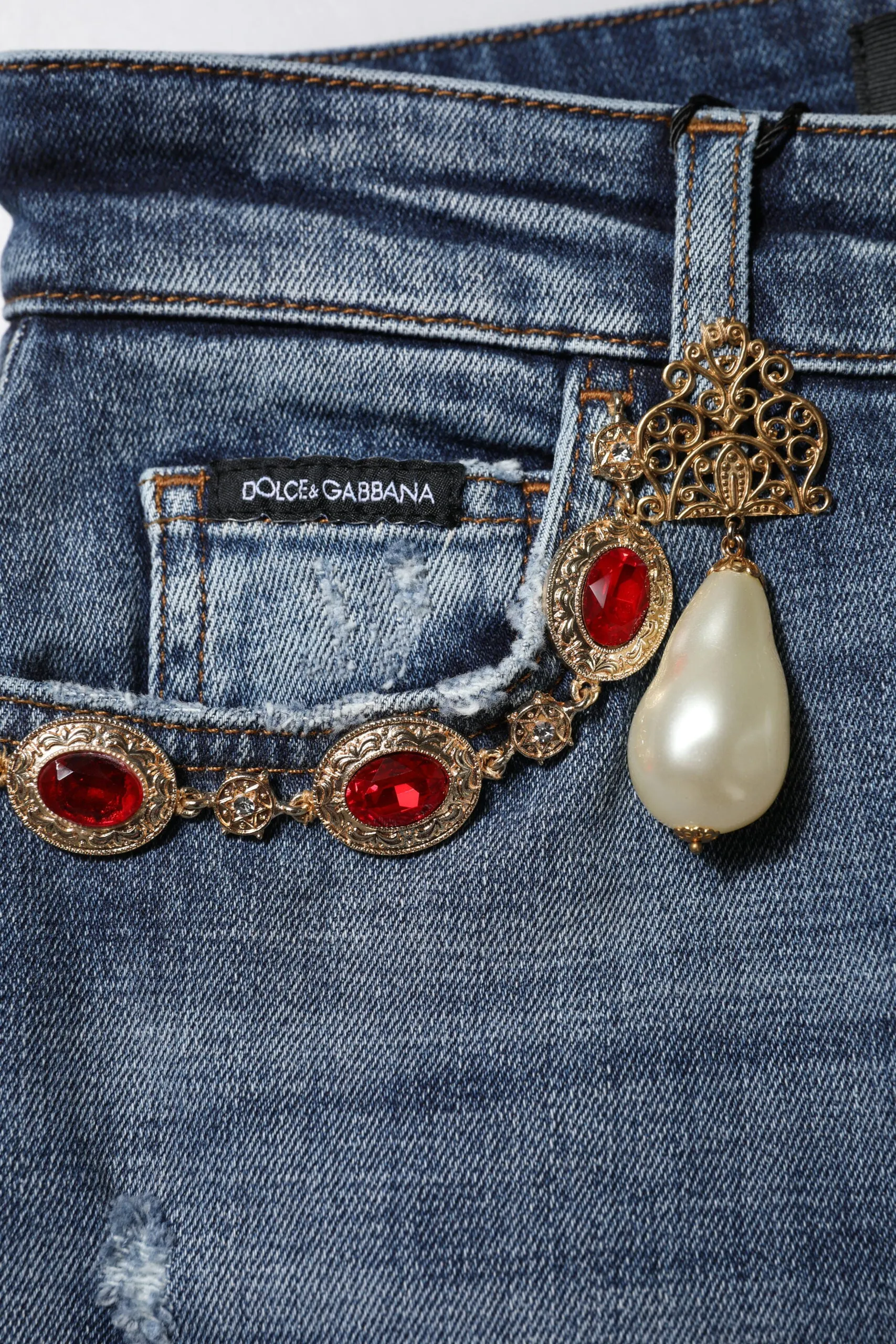 Blue Rhinestone Embellished Denim Jeans sold by Lord & Taylor product image thumbnail 5