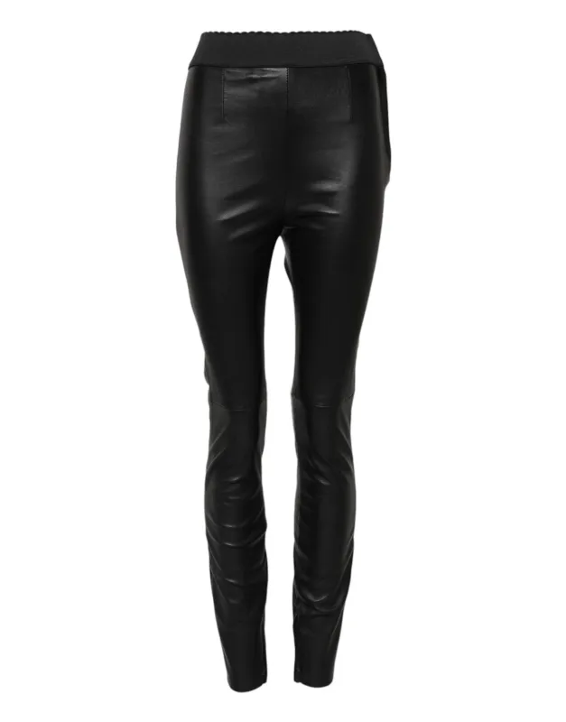 Black Leather Elastic Waist Pants sold by Lord & Taylor