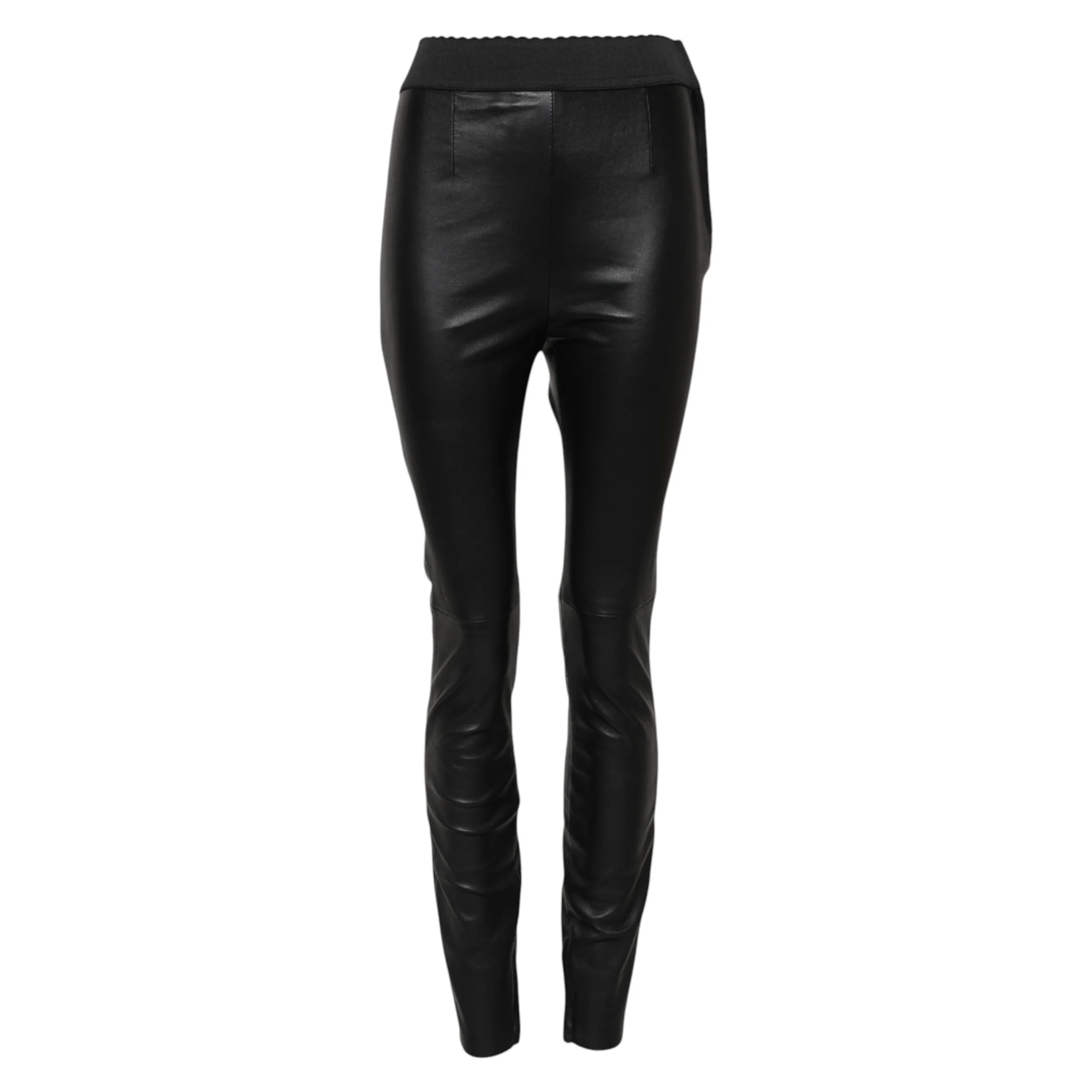 Black Leather Elastic Waist Pants sold by Lord & Taylor product image thumbnail 5