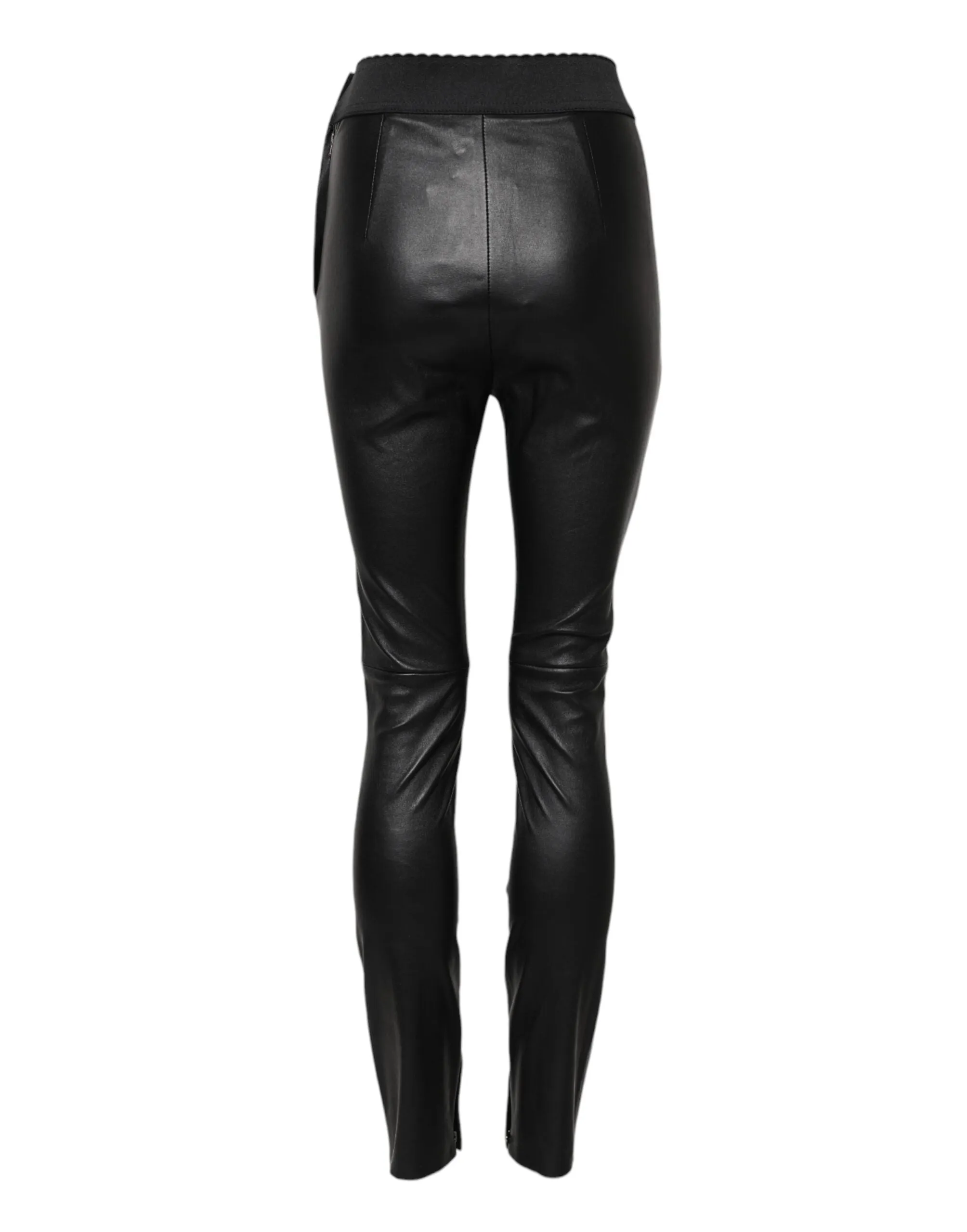Black Leather Elastic Waist Pants sold by Lord & Taylor product image thumbnail 3