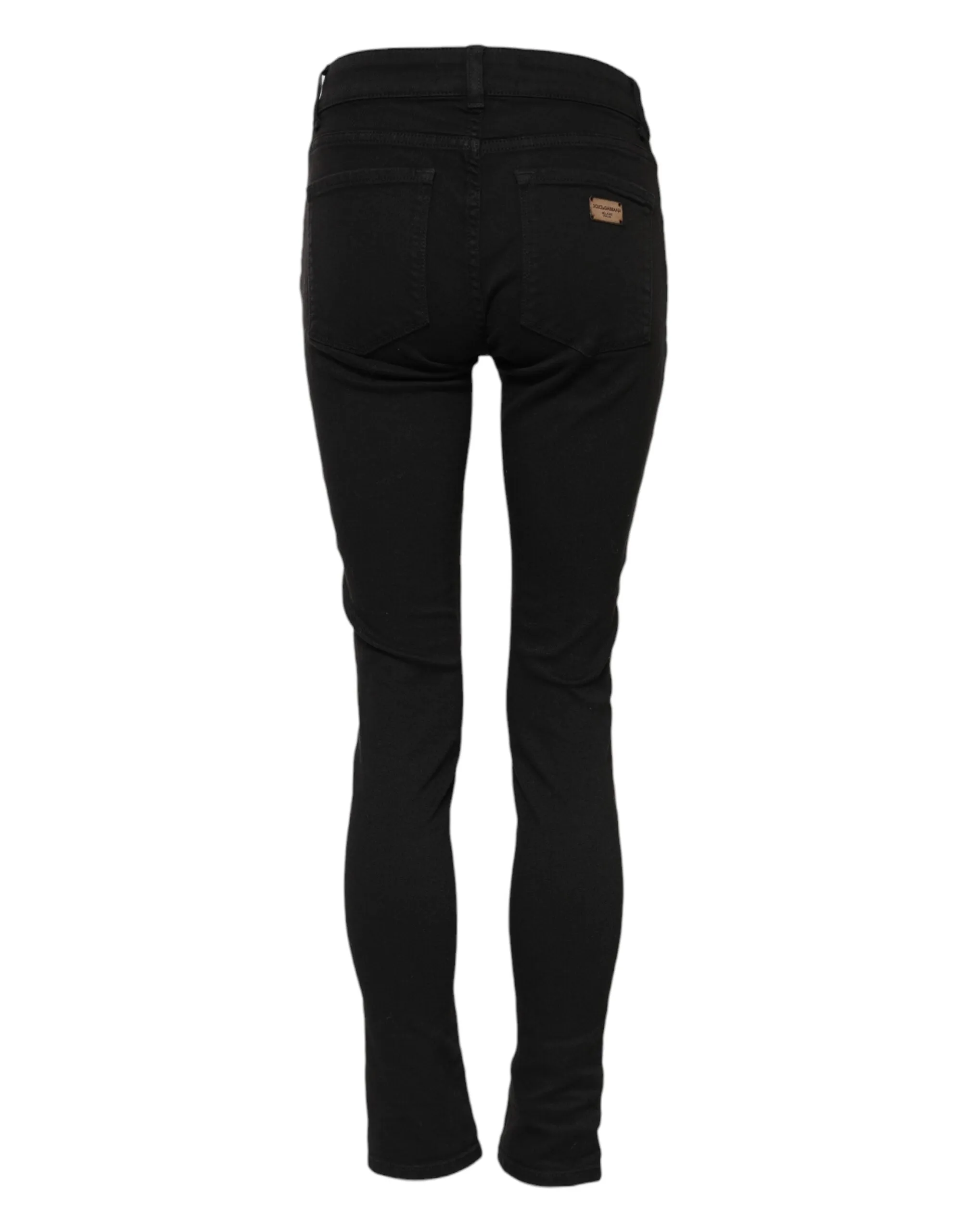 Black Cotton Skinny Mid Waist Denim Jeans sold by Lord & Taylor product image thumbnail 3