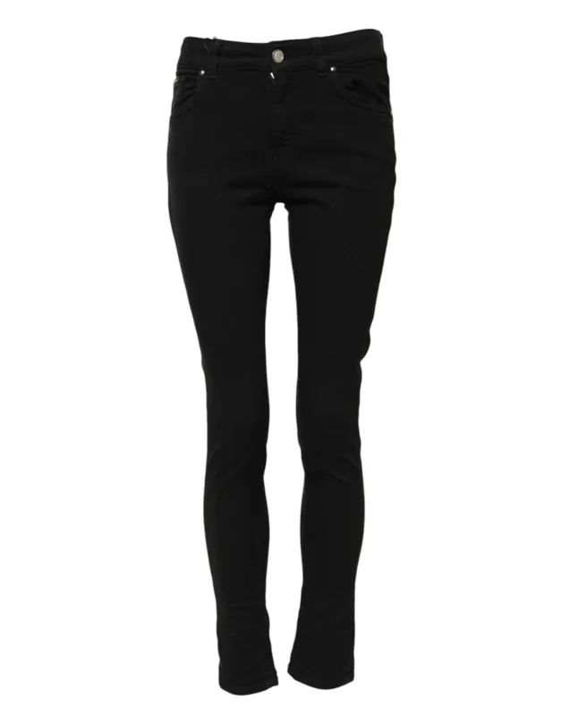 Black Cotton Skinny Mid Waist Denim Jeans sold by Lord & Taylor