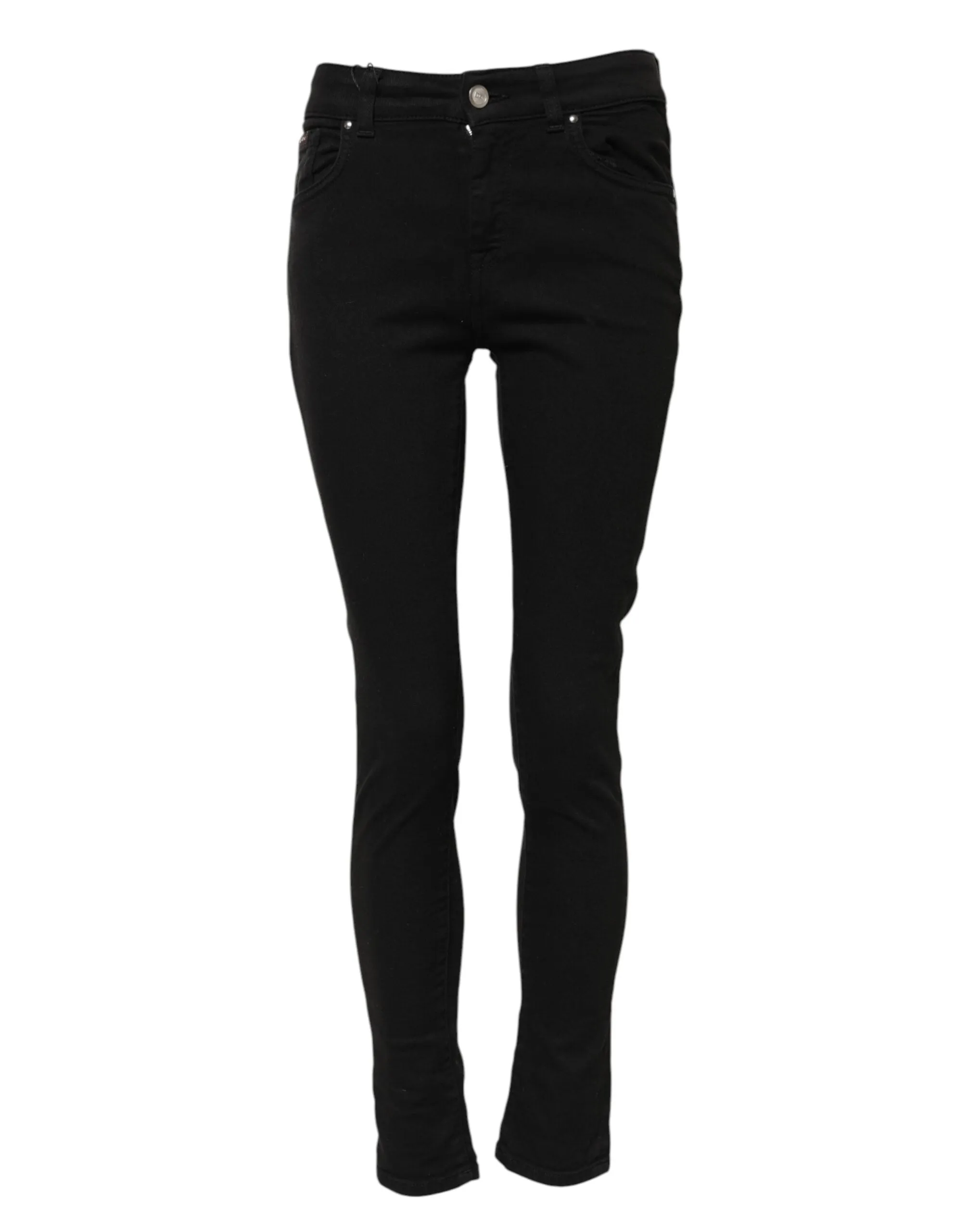 Black Cotton Skinny Mid Waist Denim Jeans sold by Lord & Taylor