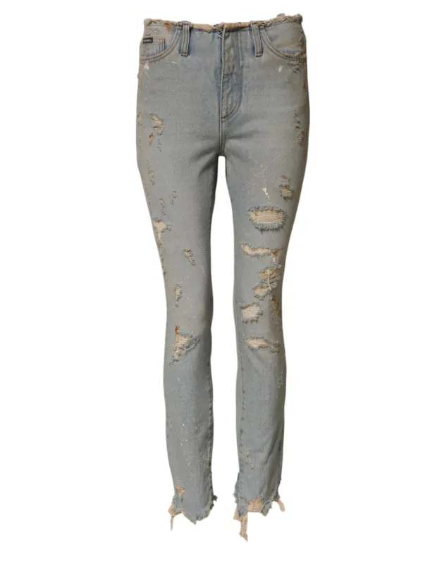 Light Blue High Waist Skinny Denim Jeans sold by Lord & Taylor