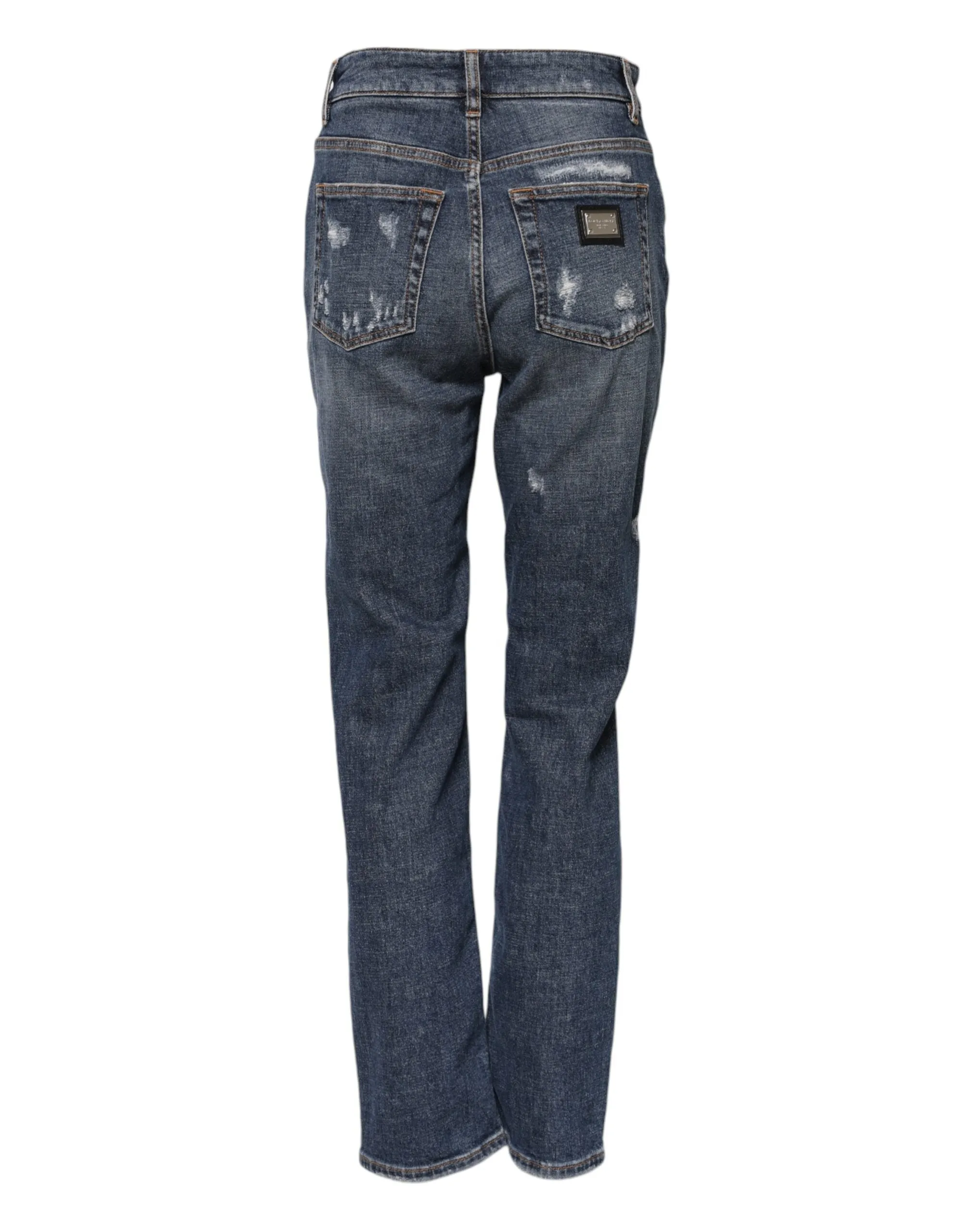 Blue Cotton Boyfriend Tattered Denim Jeans sold by Lord & Taylor product image thumbnail 3