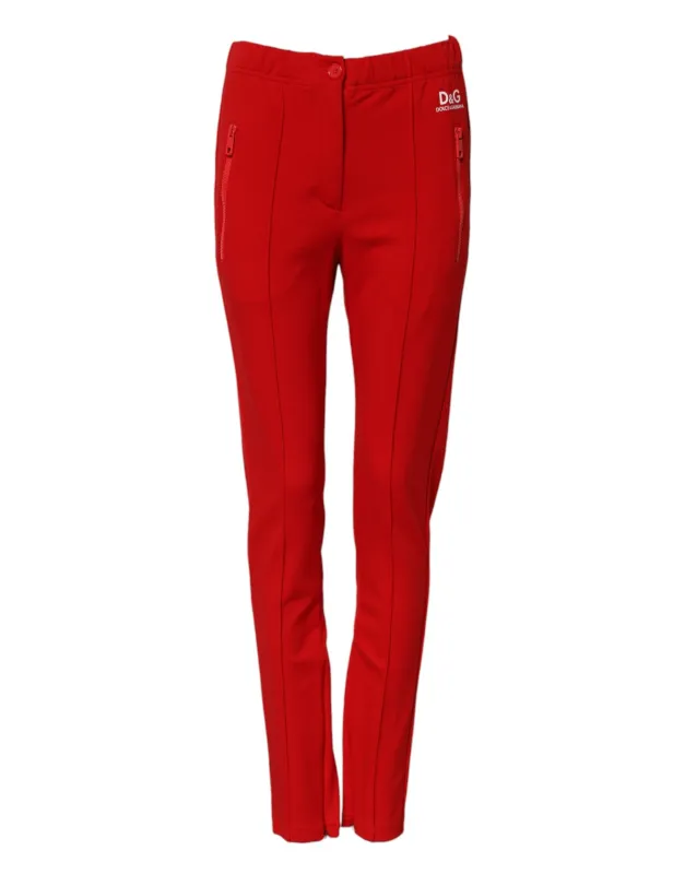 Red Mid Waist Slim Fit Pants sold by Lord & Taylor
