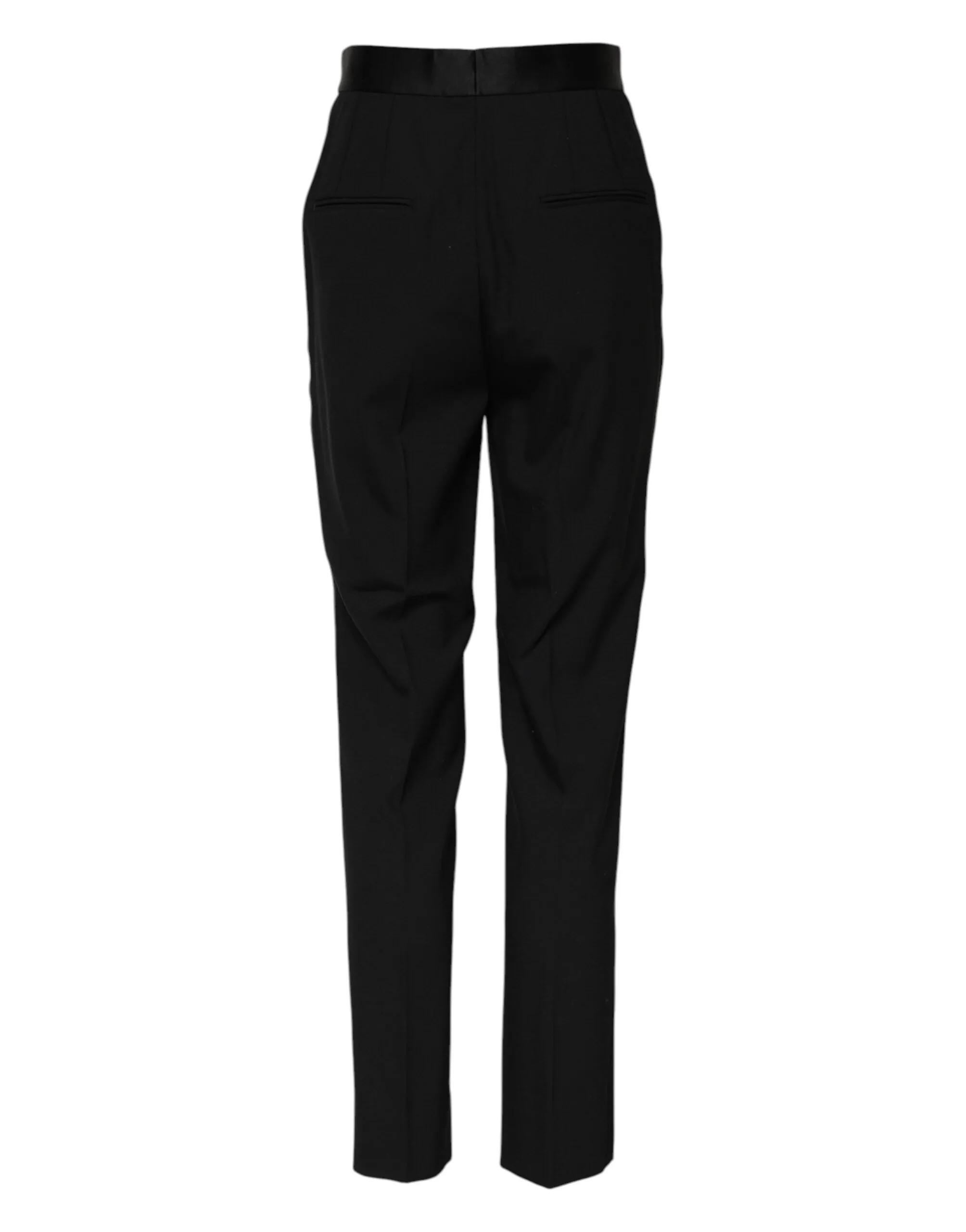 Black Wool Tapered High Waist Pants sold by Lord & Taylor product image thumbnail 3