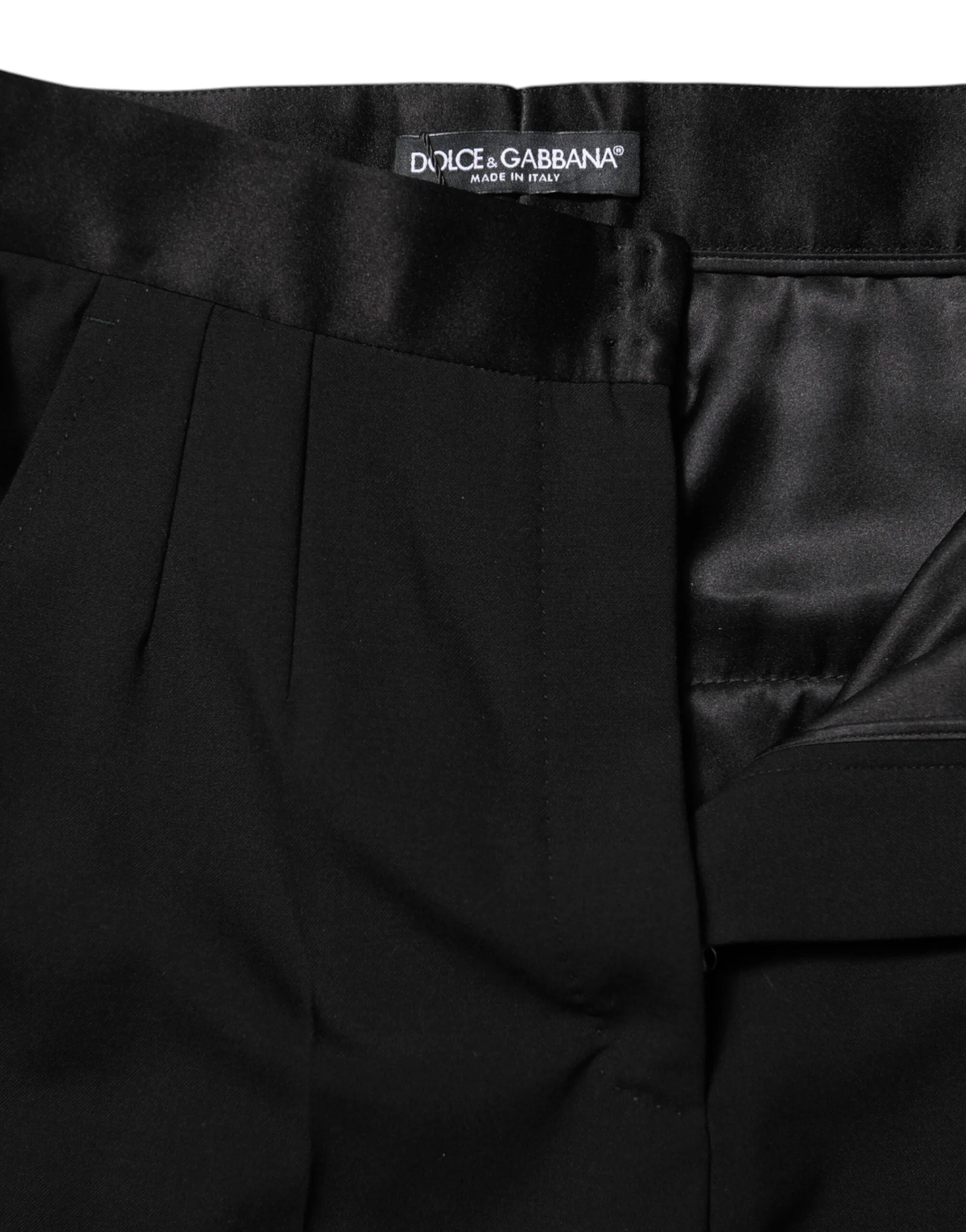 Black Wool Tapered High Waist Pants sold by Lord & Taylor product image thumbnail 4