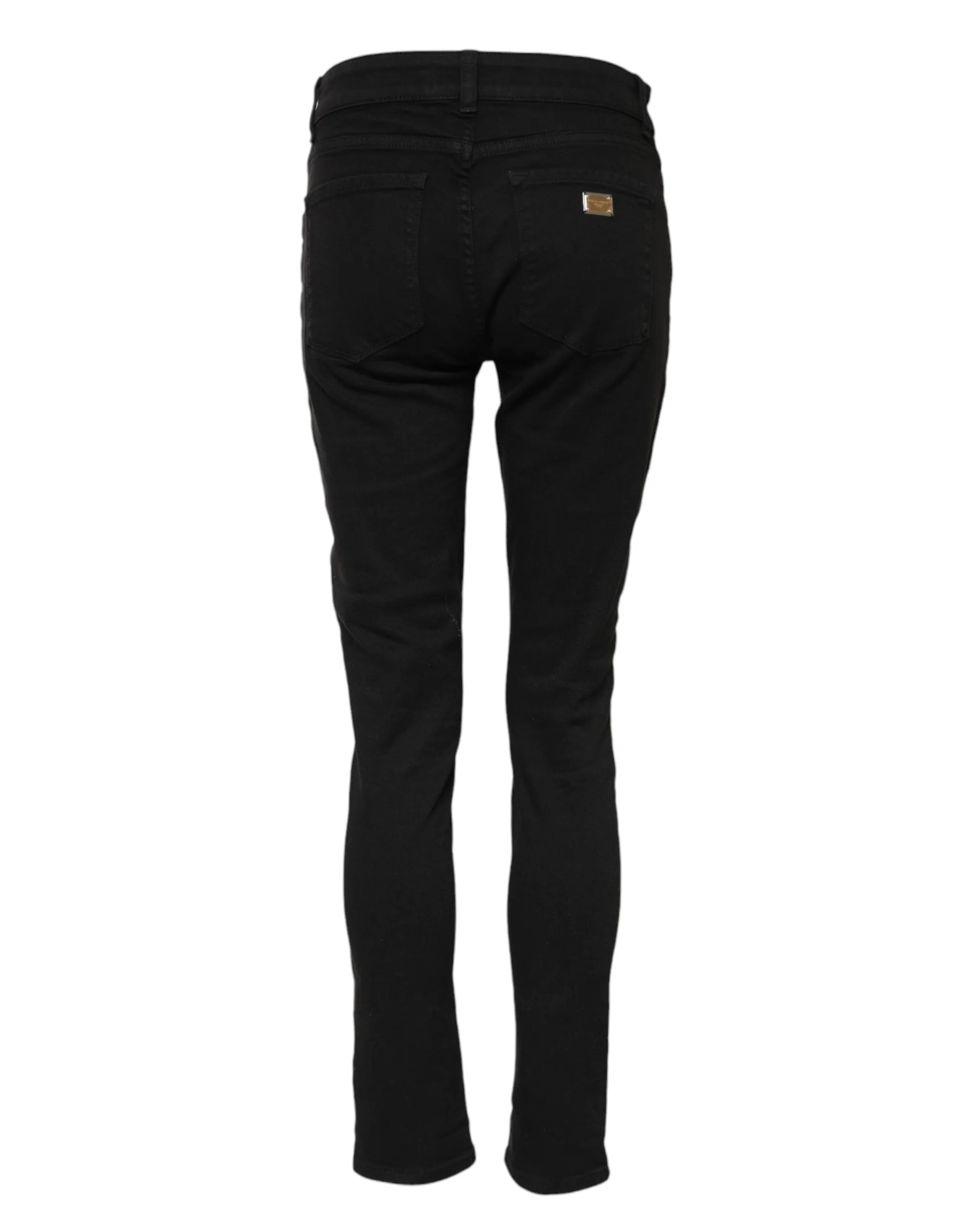 Black Cotton Skinny Mid Waist Denim Jeans sold by Lord & Taylor product image thumbnail 3