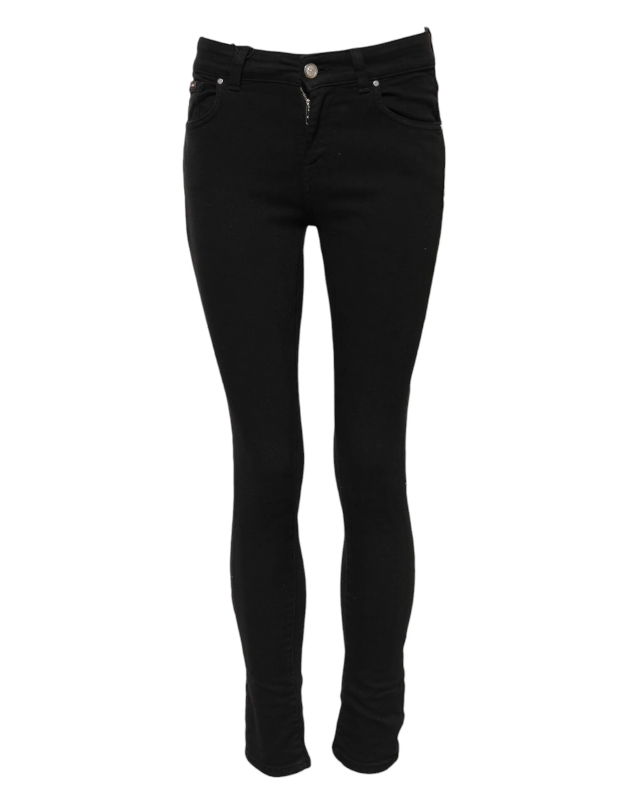 Black Cotton Skinny Mid Waist Denim Jeans sold by Lord & Taylor product image thumbnail 2