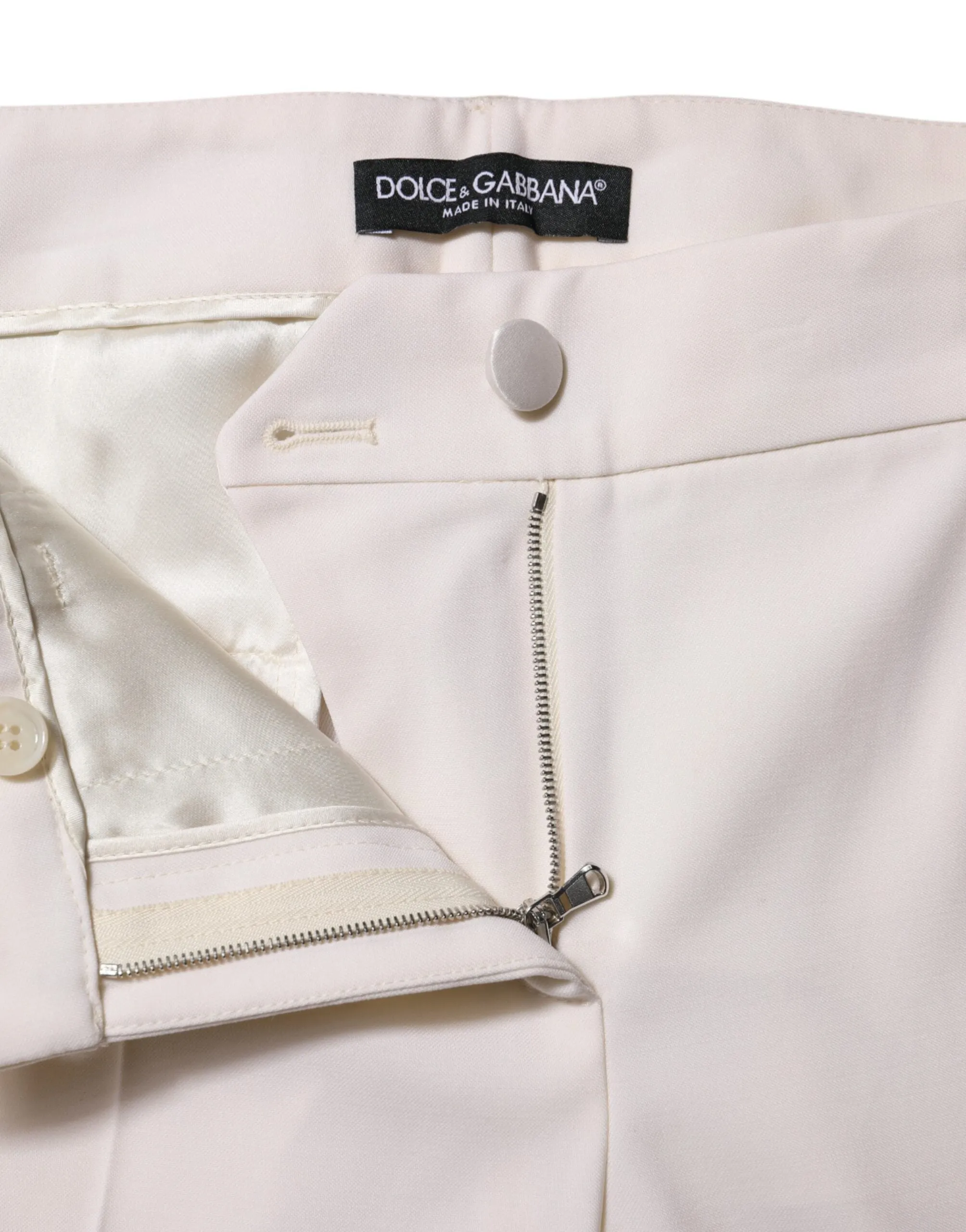 White Wool Mid Waist Tapered Trouser Pants sold by Lord & Taylor product image thumbnail 4