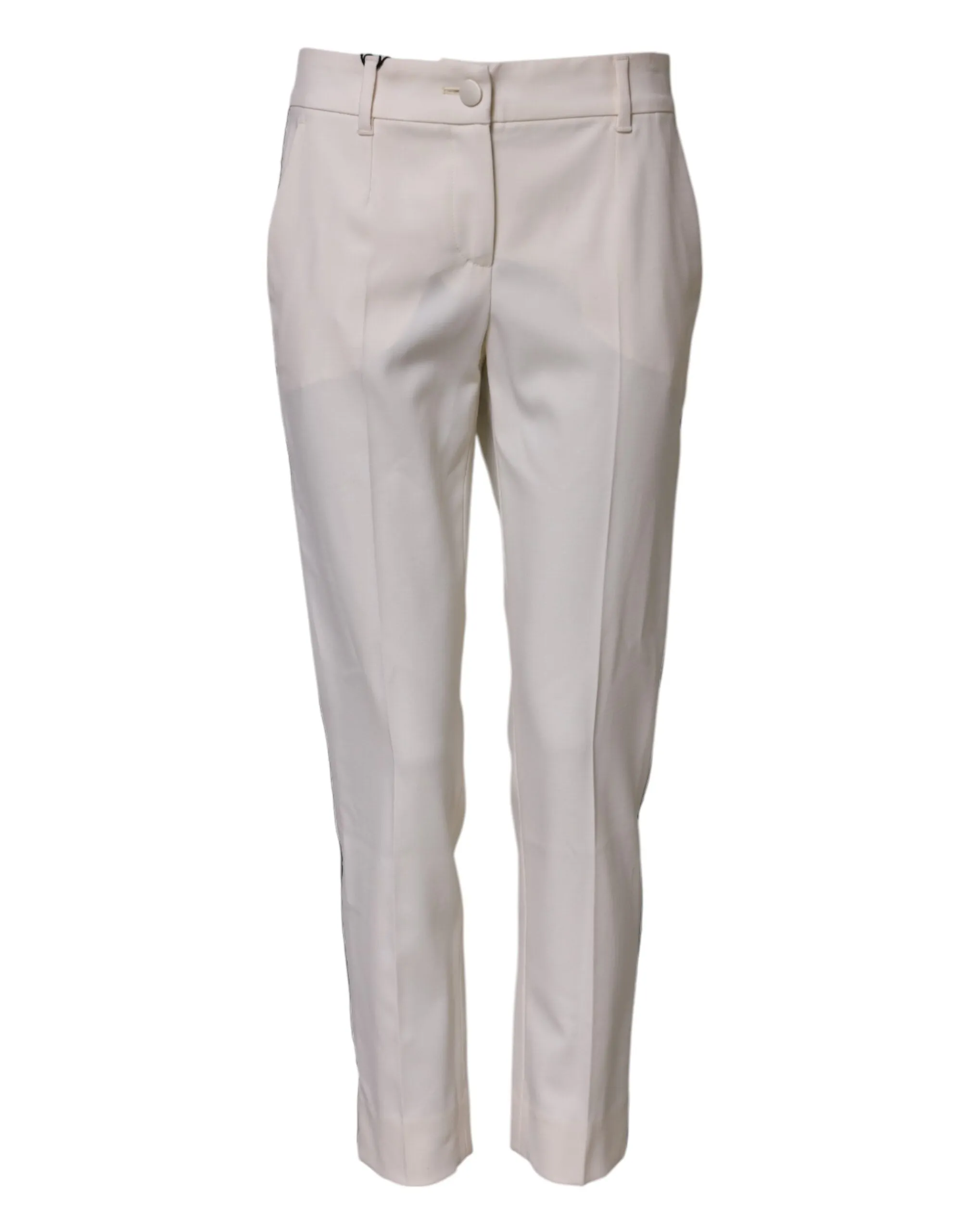 White Wool Mid Waist Tapered Trouser Pants sold by Lord & Taylor product image thumbnail 2
