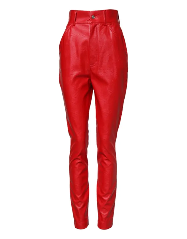 Red Viscose High Waist Tapered Trouser Pants sold by Lord & Taylor