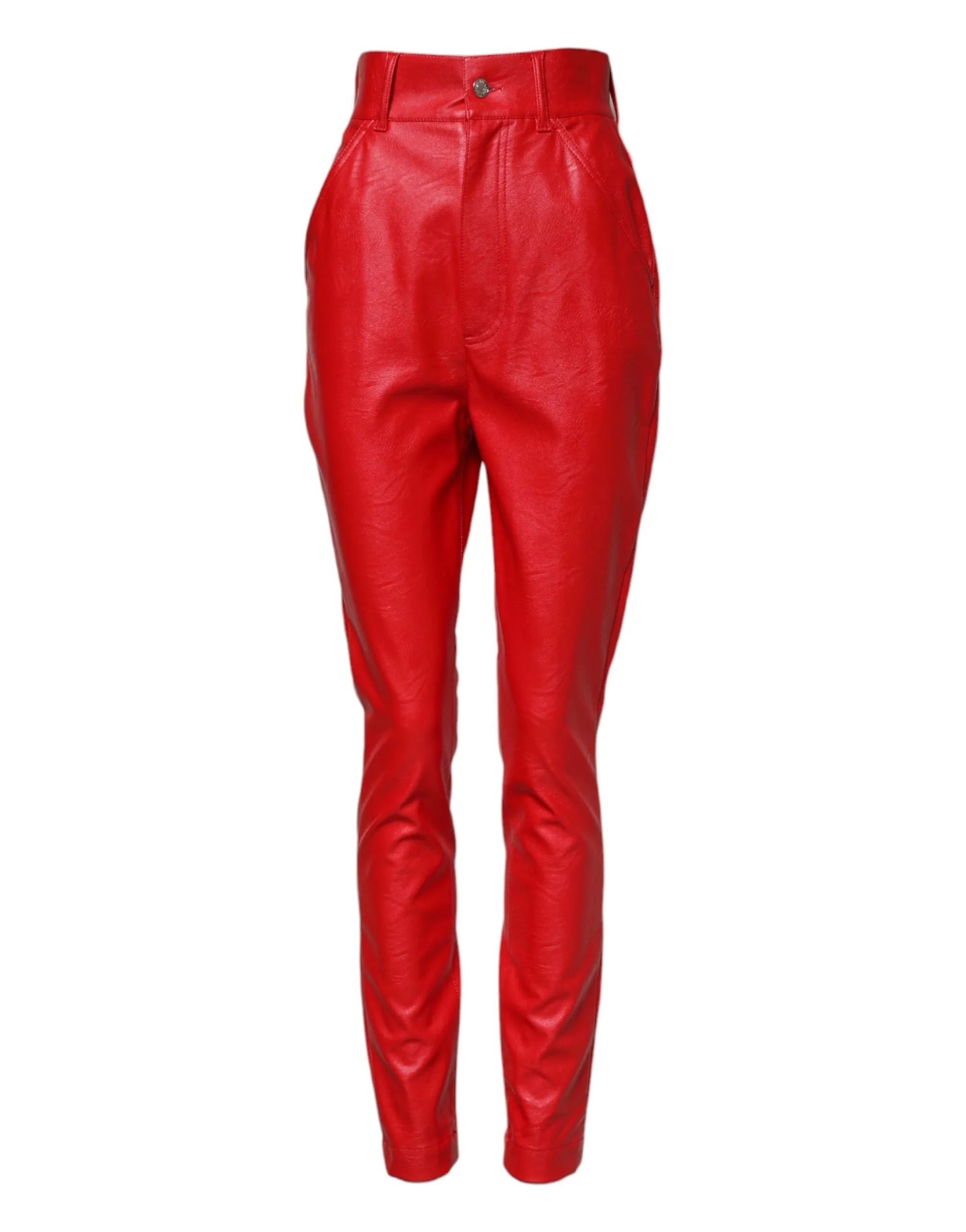Red Viscose High Waist Tapered Trouser Pants sold by Lord & Taylor