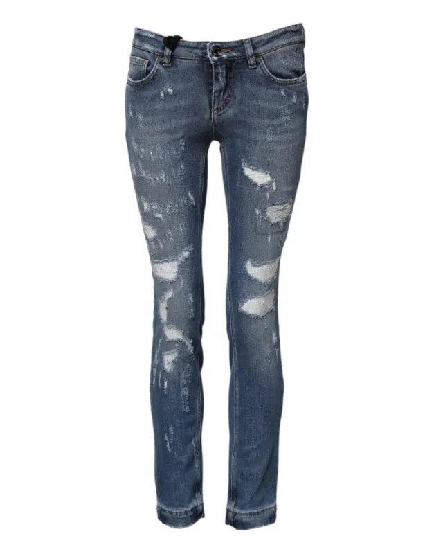 Blue PRETTY Tattered Skinny Denim Jeans sold by Lord & Taylor