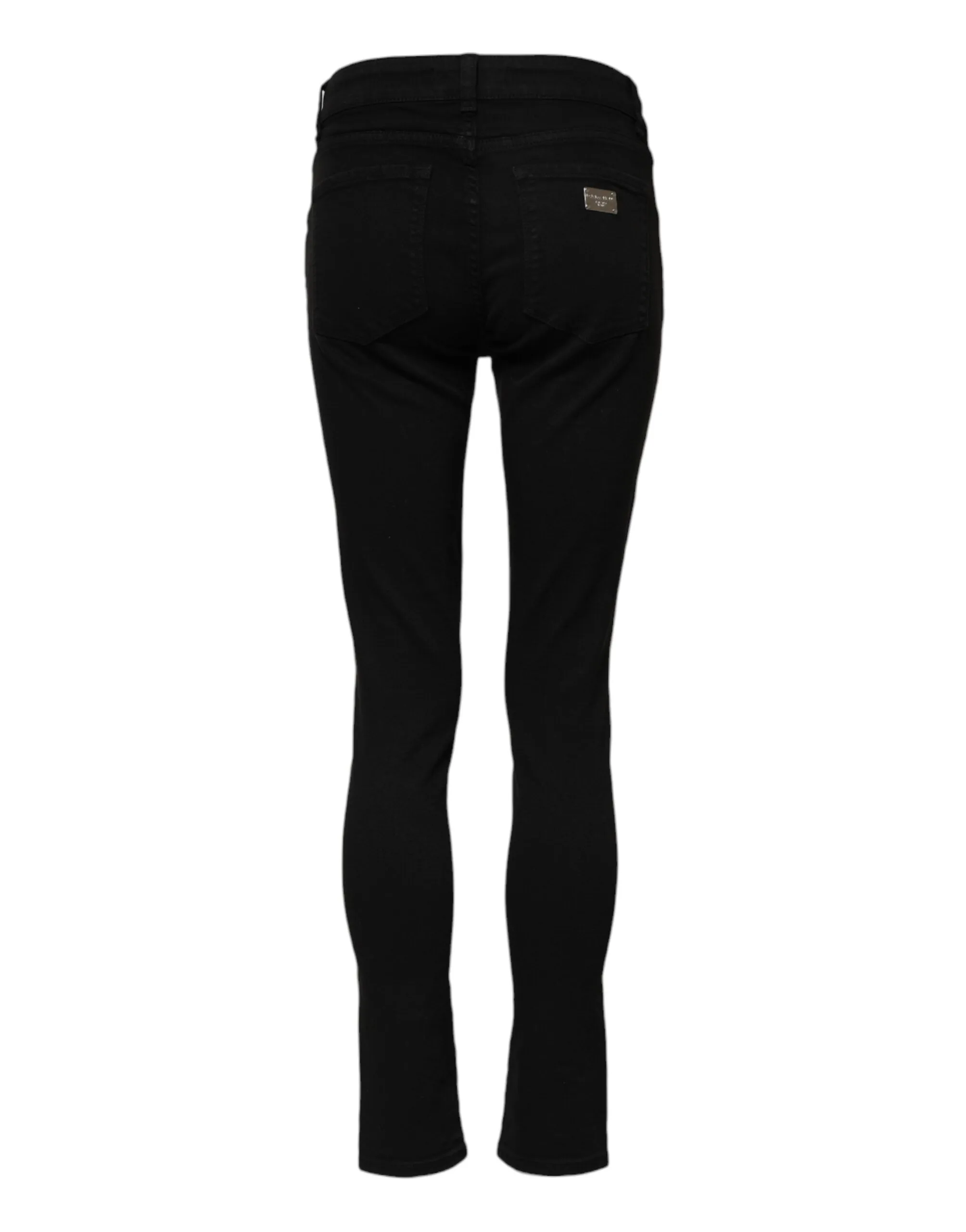 Black Cotton Skinny Mid Waist Denim Jeans sold by Lord & Taylor product image thumbnail 3