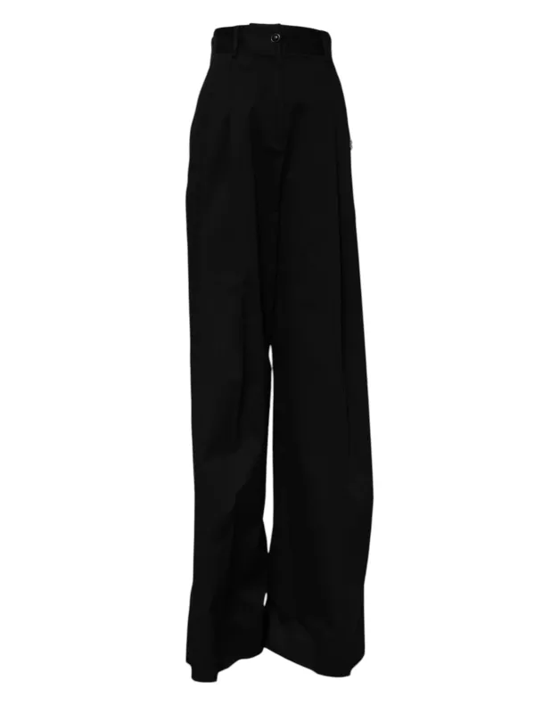 Black Cotton HighWaist Wide Leg Pants sold by Lord & Taylor
