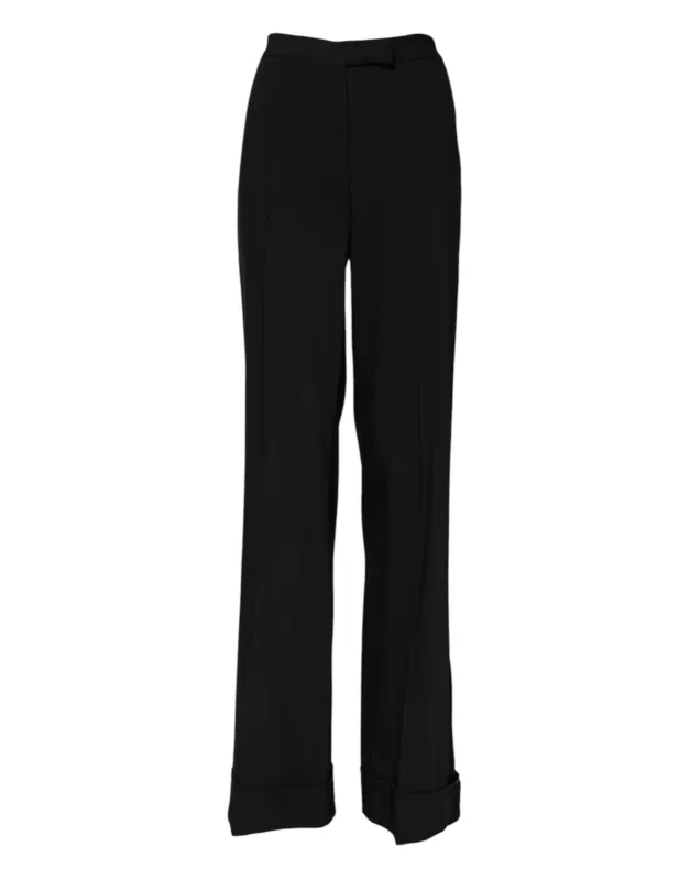 Black Wool High Waist Flared Pants sold by Lord & Taylor