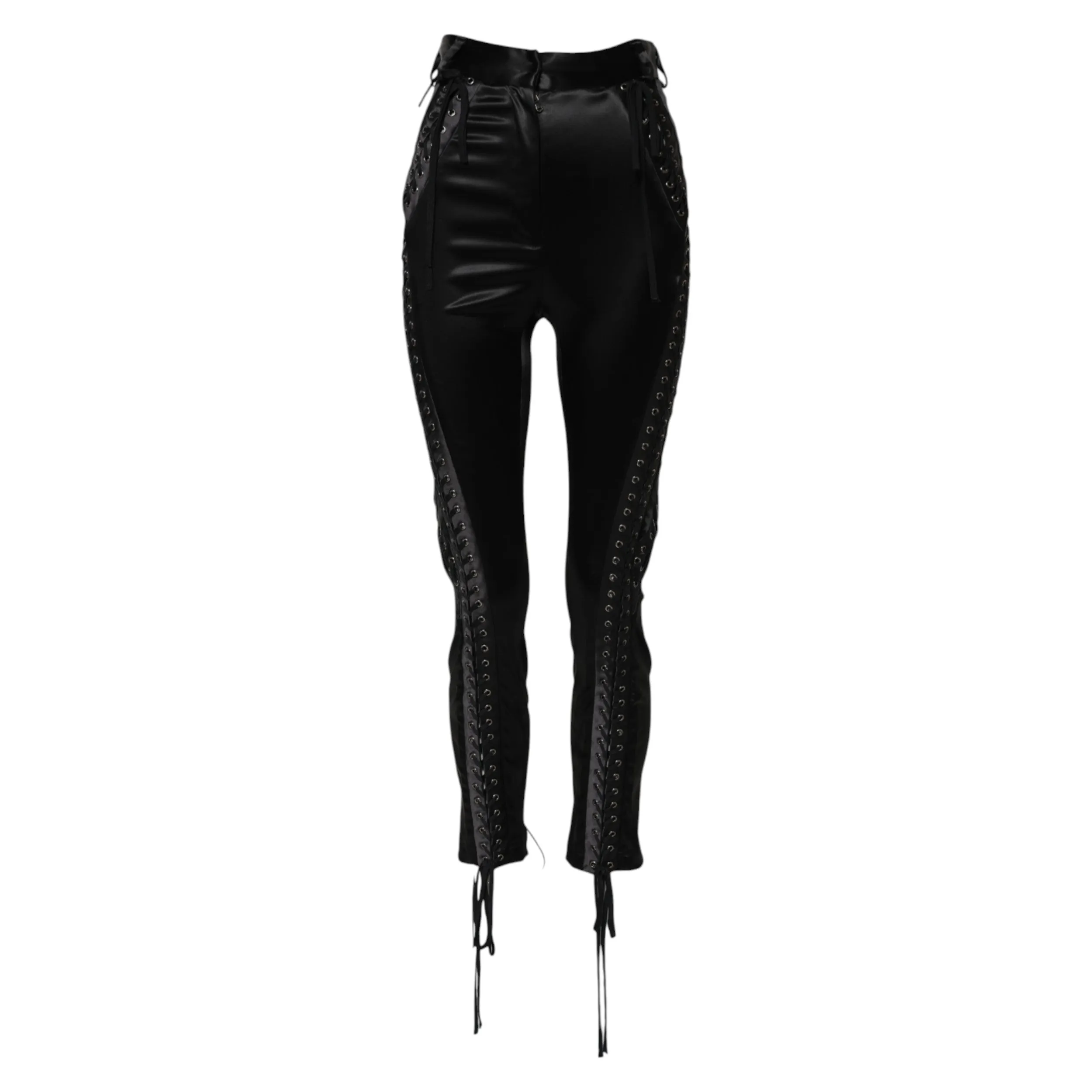 Black Lace Details High Waist Skinny Pants sold by Lord & Taylor product image thumbnail 5