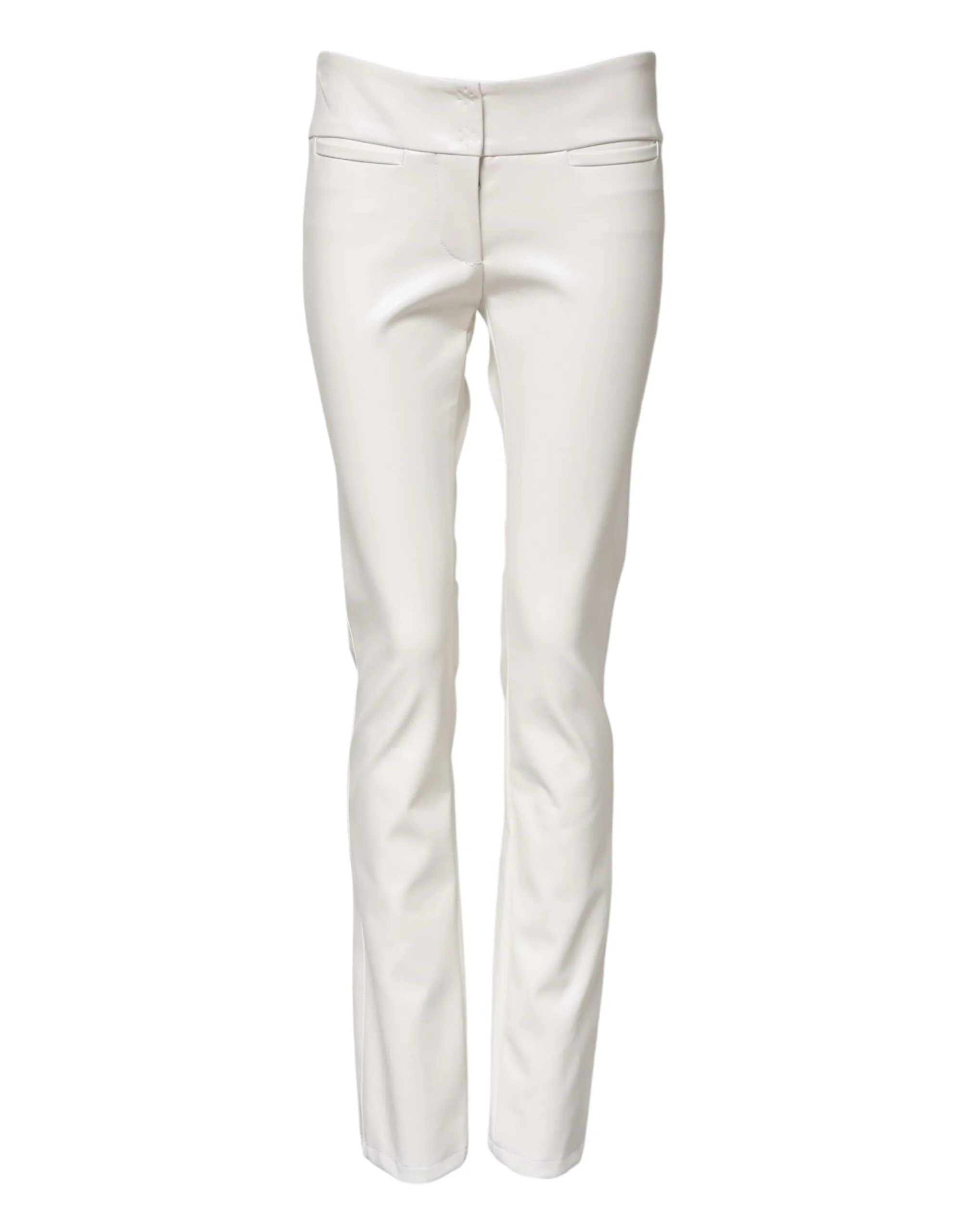 White Polyurethane High Waist Tapered Pants sold by Lord & Taylor