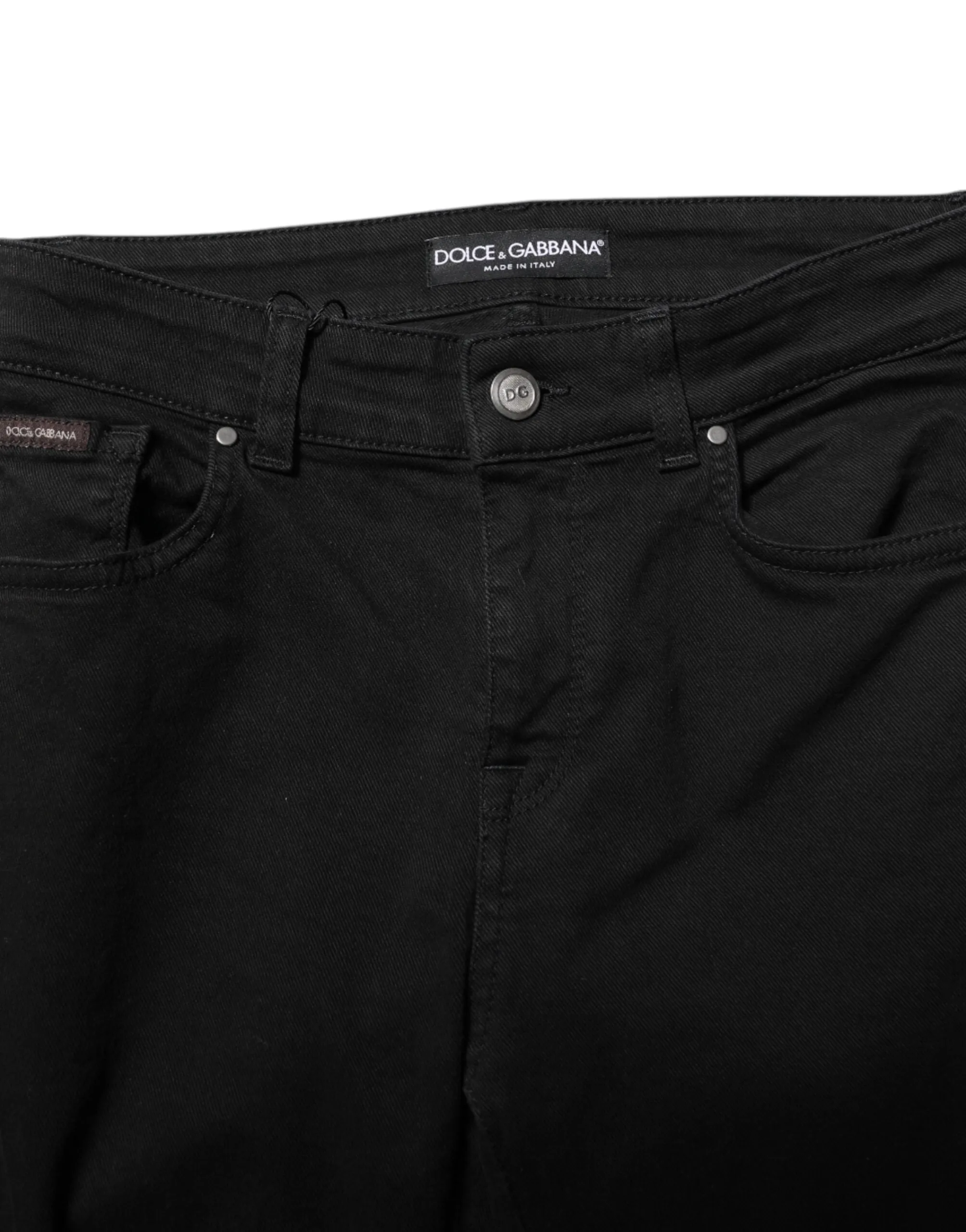 Black Cotton Logo Skinny Mid Waist Denim Jeans sold by Lord & Taylor product image thumbnail 4