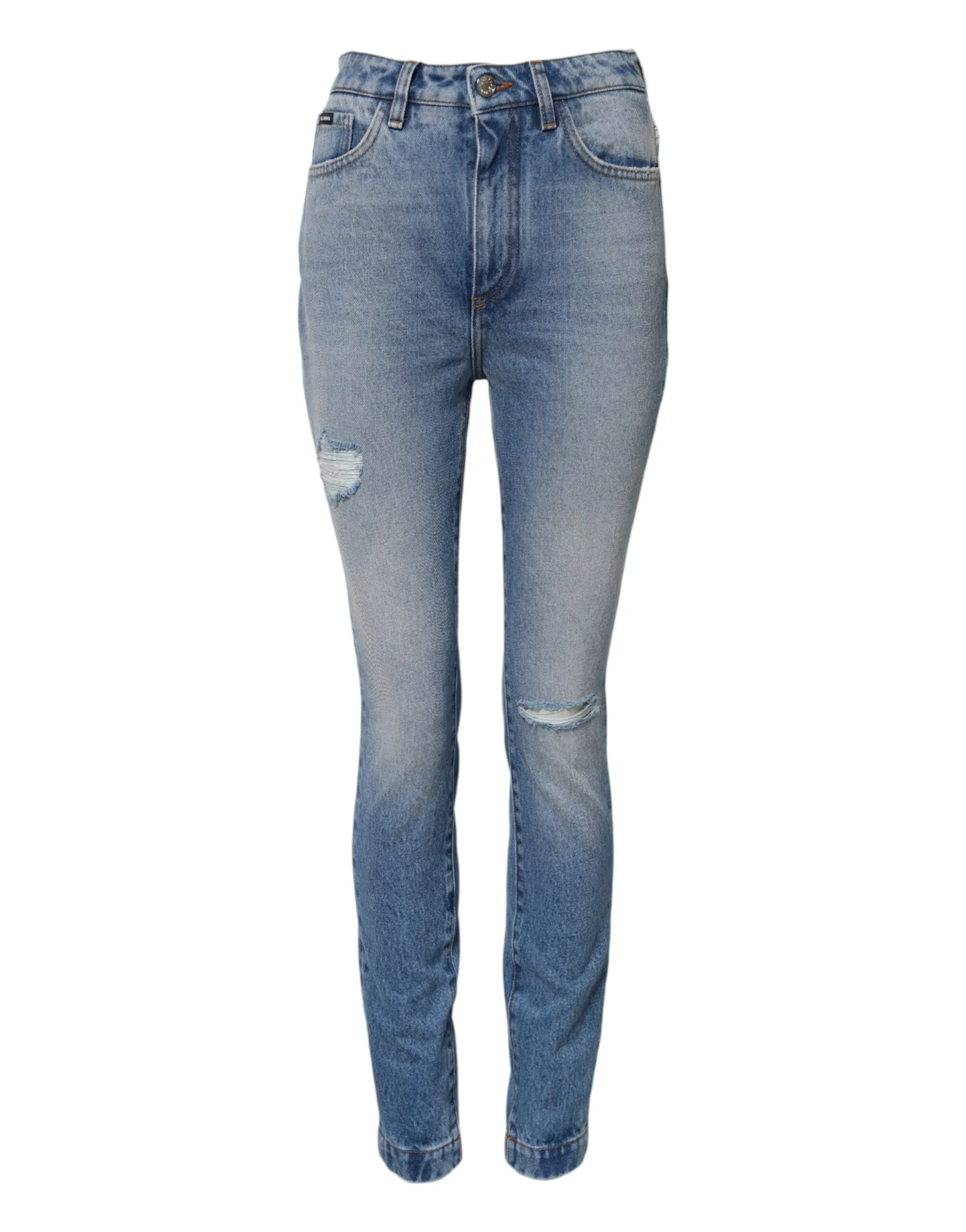 Blue Washed Skinny High Waist Denim Jeans sold by Lord & Taylor