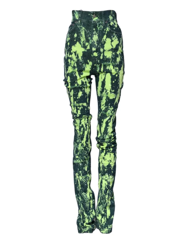 Green Color Splash High Waist Denim Jeans sold by Lord & Taylor