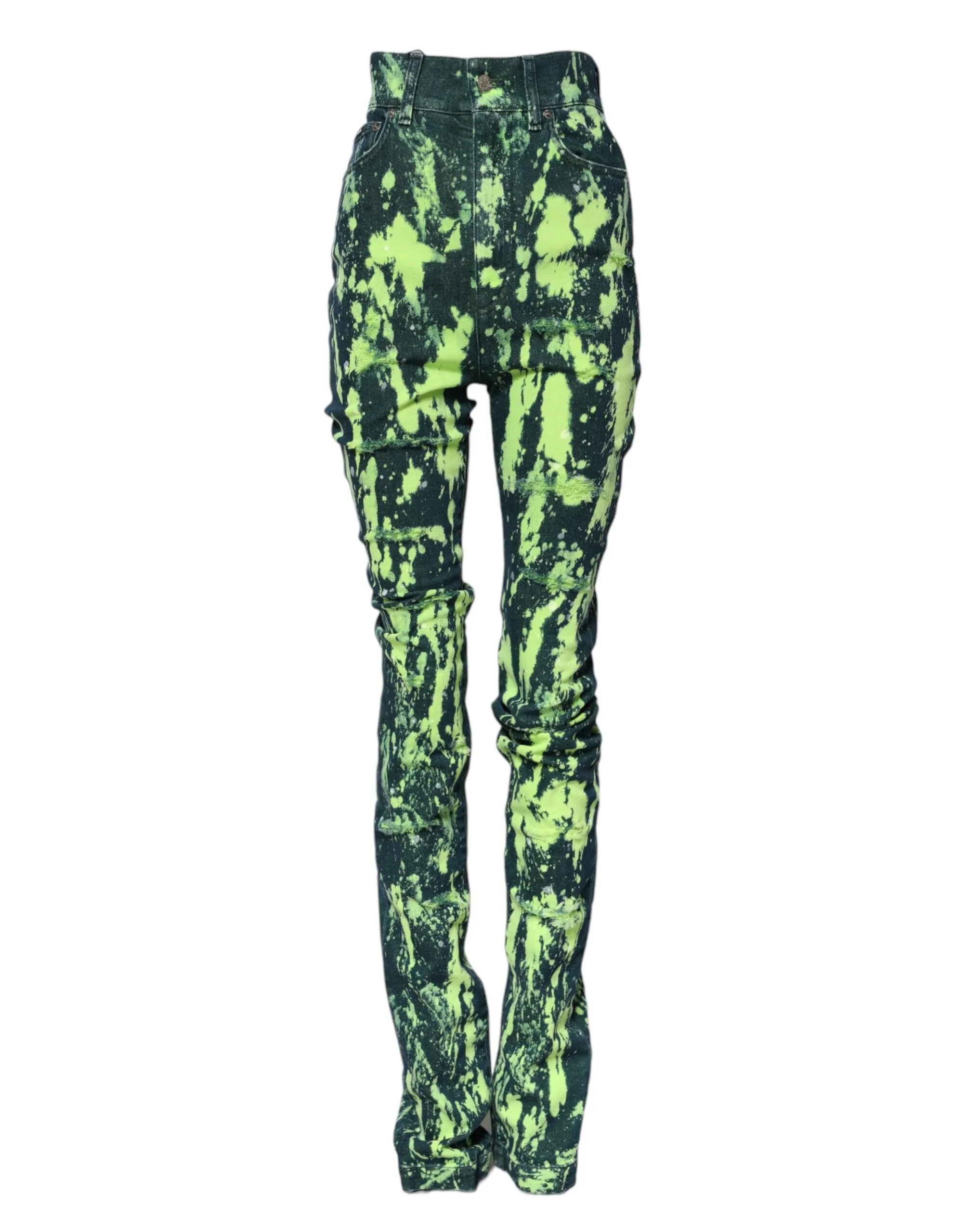 Green Color Splash High Waist Denim Jeans sold by Lord & Taylor