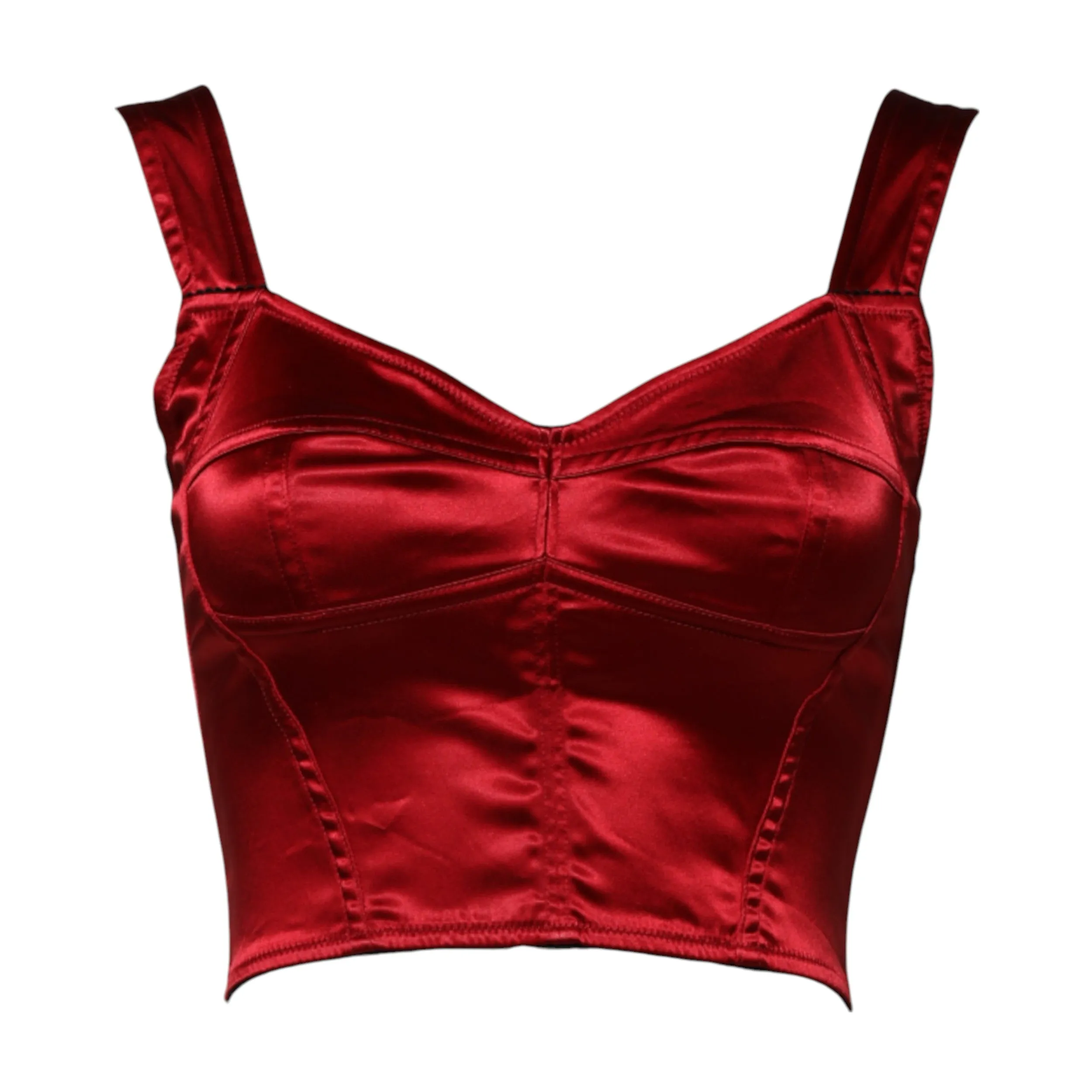 Red Bustier Sleeveless Corset Cropped Top sold by Lord & Taylor product image thumbnail 5