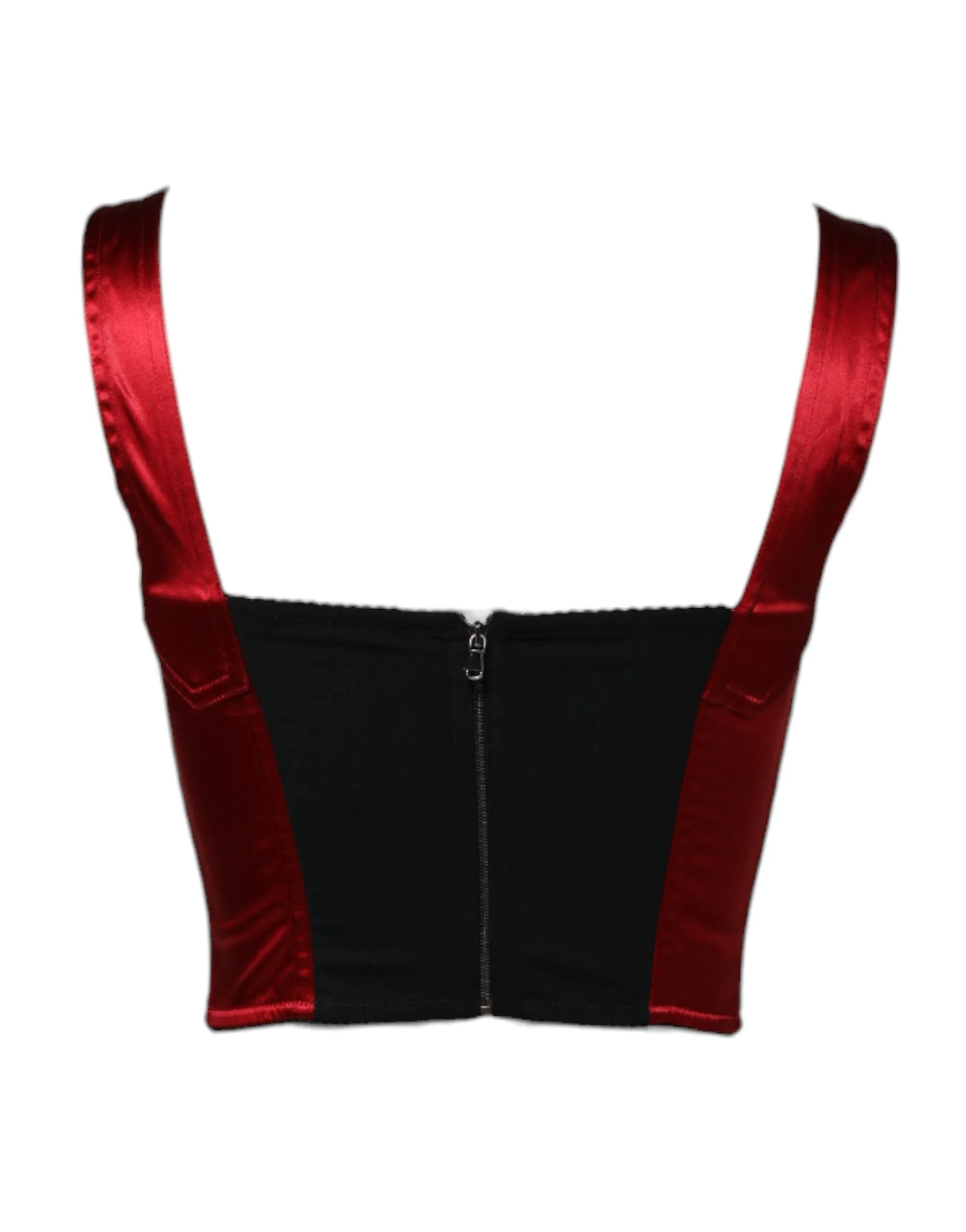 Red Bustier Sleeveless Corset Cropped Top sold by Lord & Taylor product image thumbnail 3