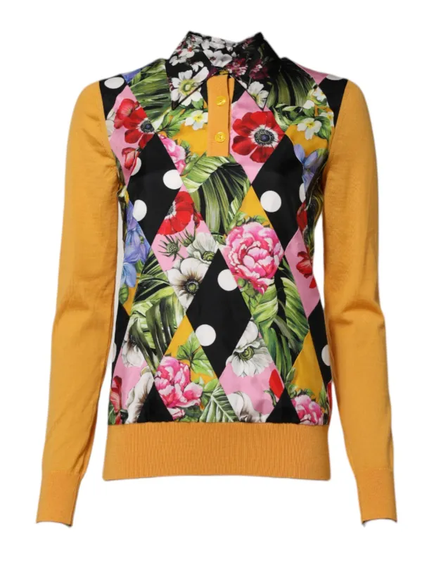 Multicolor Floral Long Sleeves Polo Top sold by Lord & Taylor