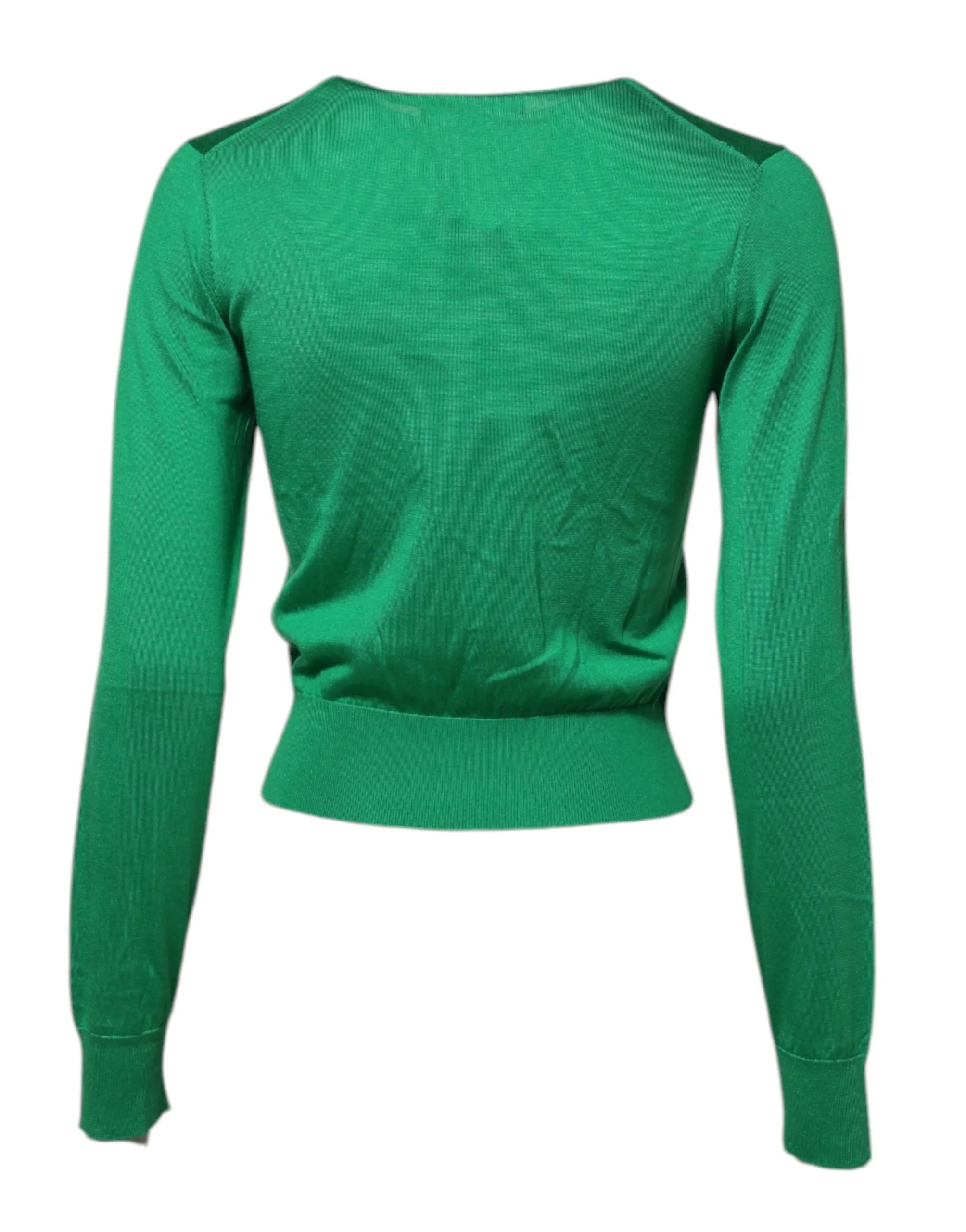 Green Floral Detailing Silk Pullover Sweater sold by Lord & Taylor product image thumbnail 3