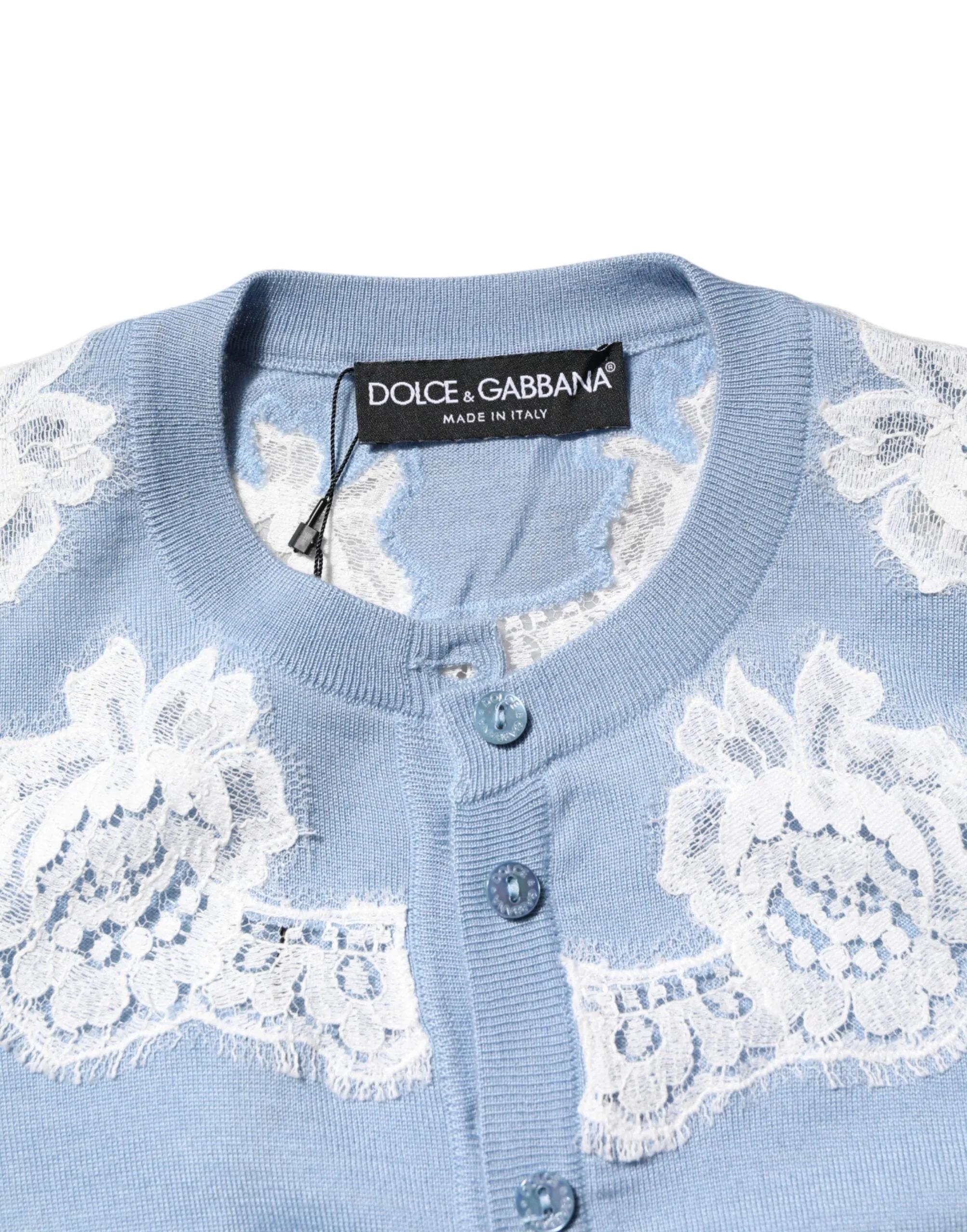 Blue Floral Lace Detailing Cardigan Sweater sold by Lord & Taylor product image thumbnail 5
