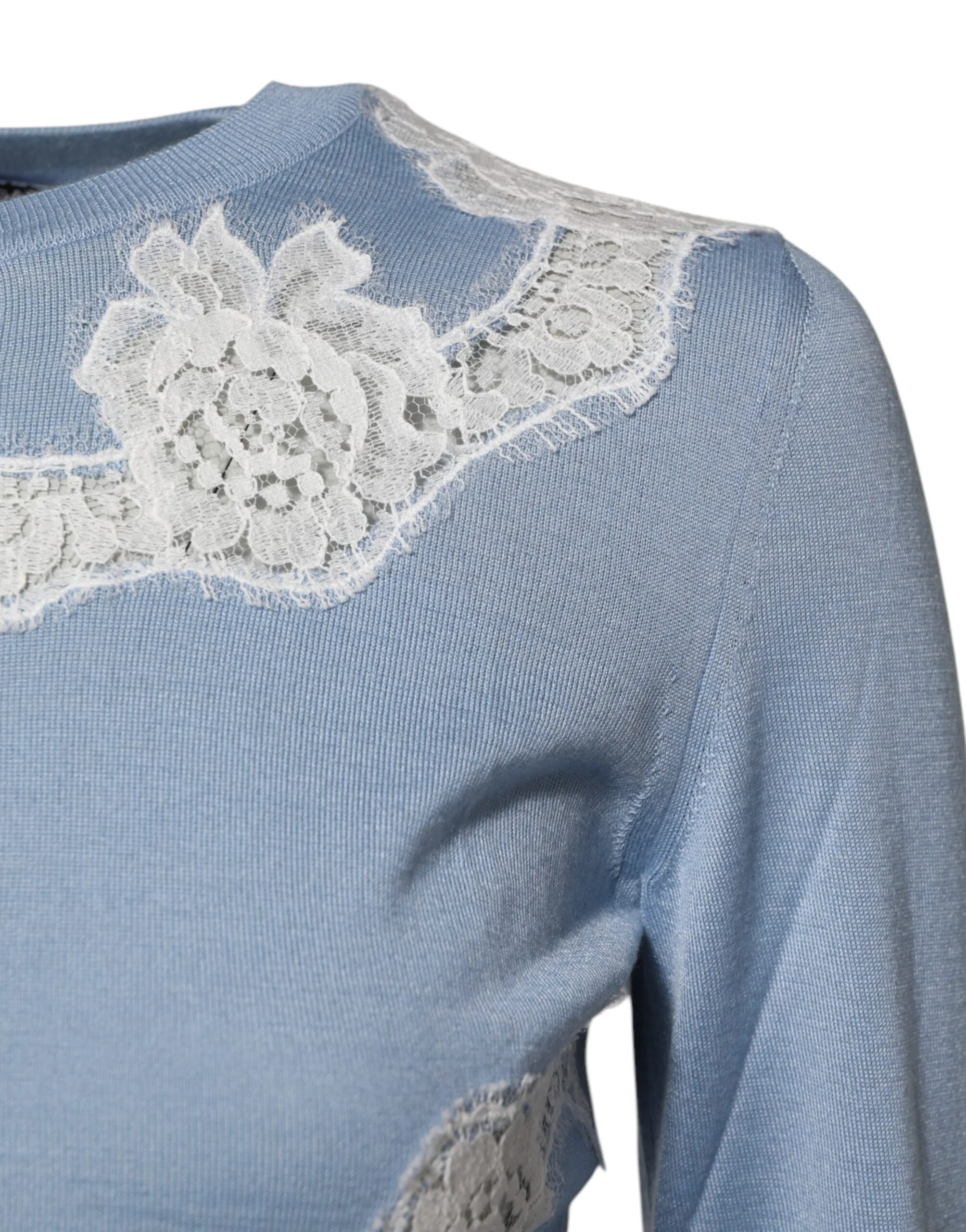 Blue Floral Lace Detailing Cardigan Sweater sold by Lord & Taylor product image thumbnail 3