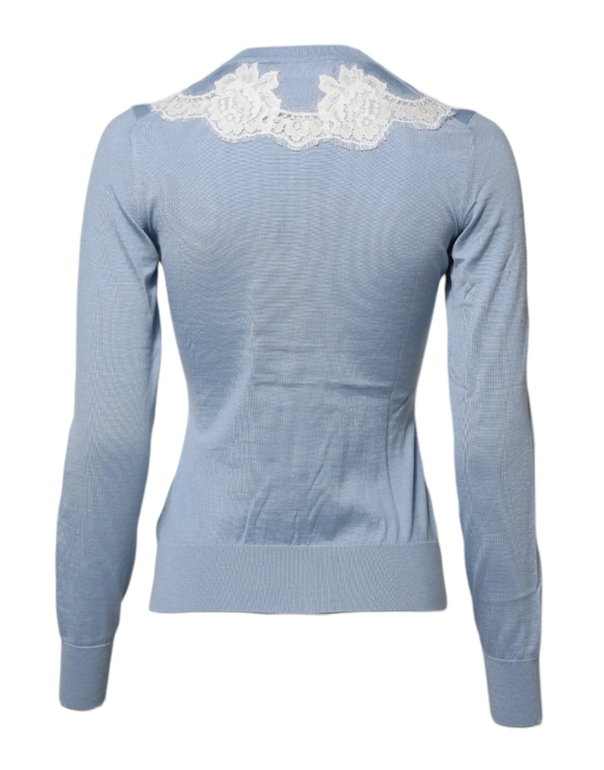 Blue Floral Lace Detailing Cardigan Sweater sold by Lord & Taylor product image thumbnail 4