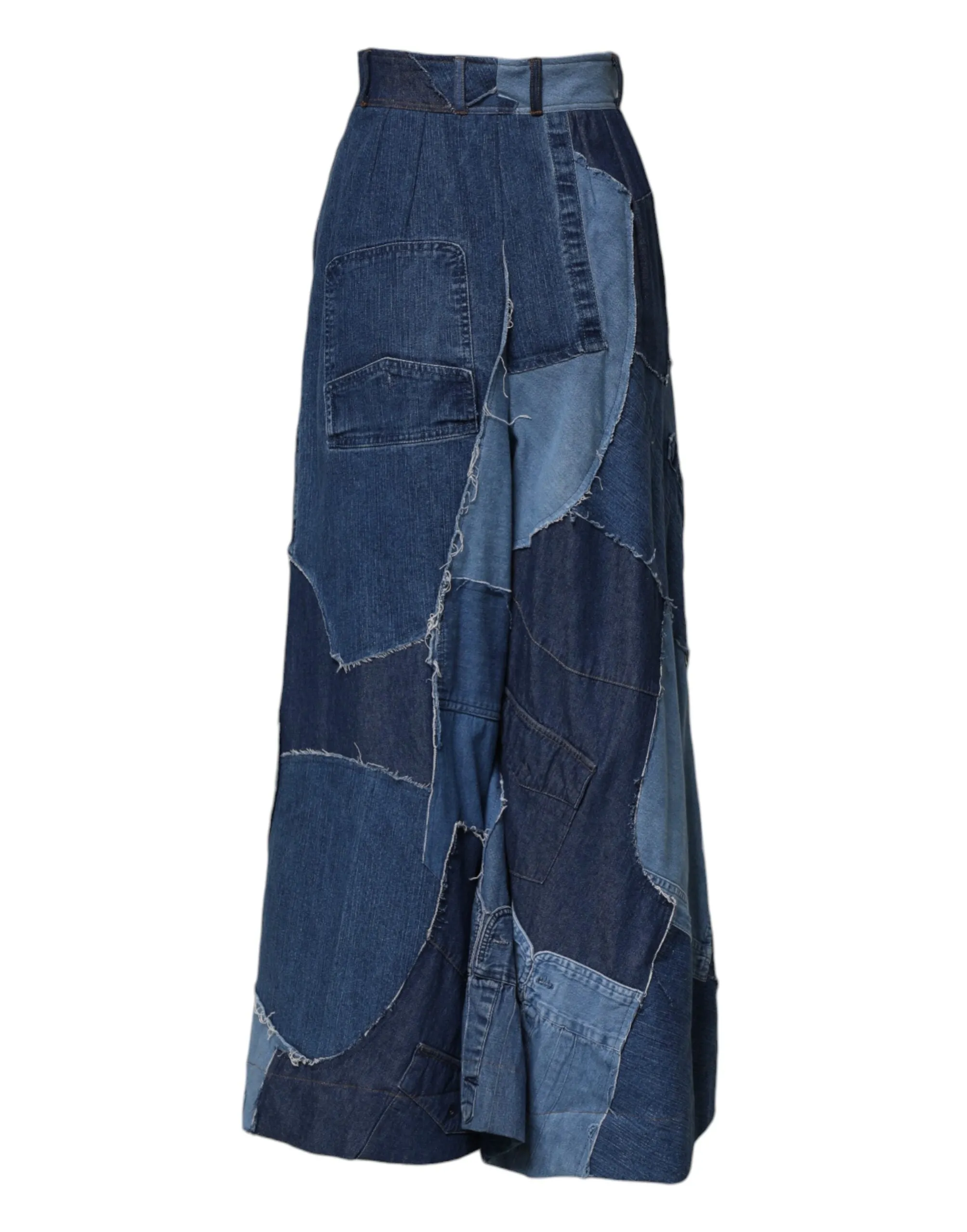 Blue Denim Long Maxi Patchwork Cotton Skirt sold by Lord & Taylor product image thumbnail 3