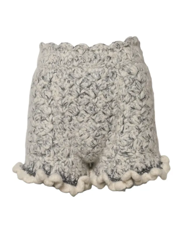Metallic Bouclé Knit Cashmere Ruffled Shorts sold by Lord & Taylor