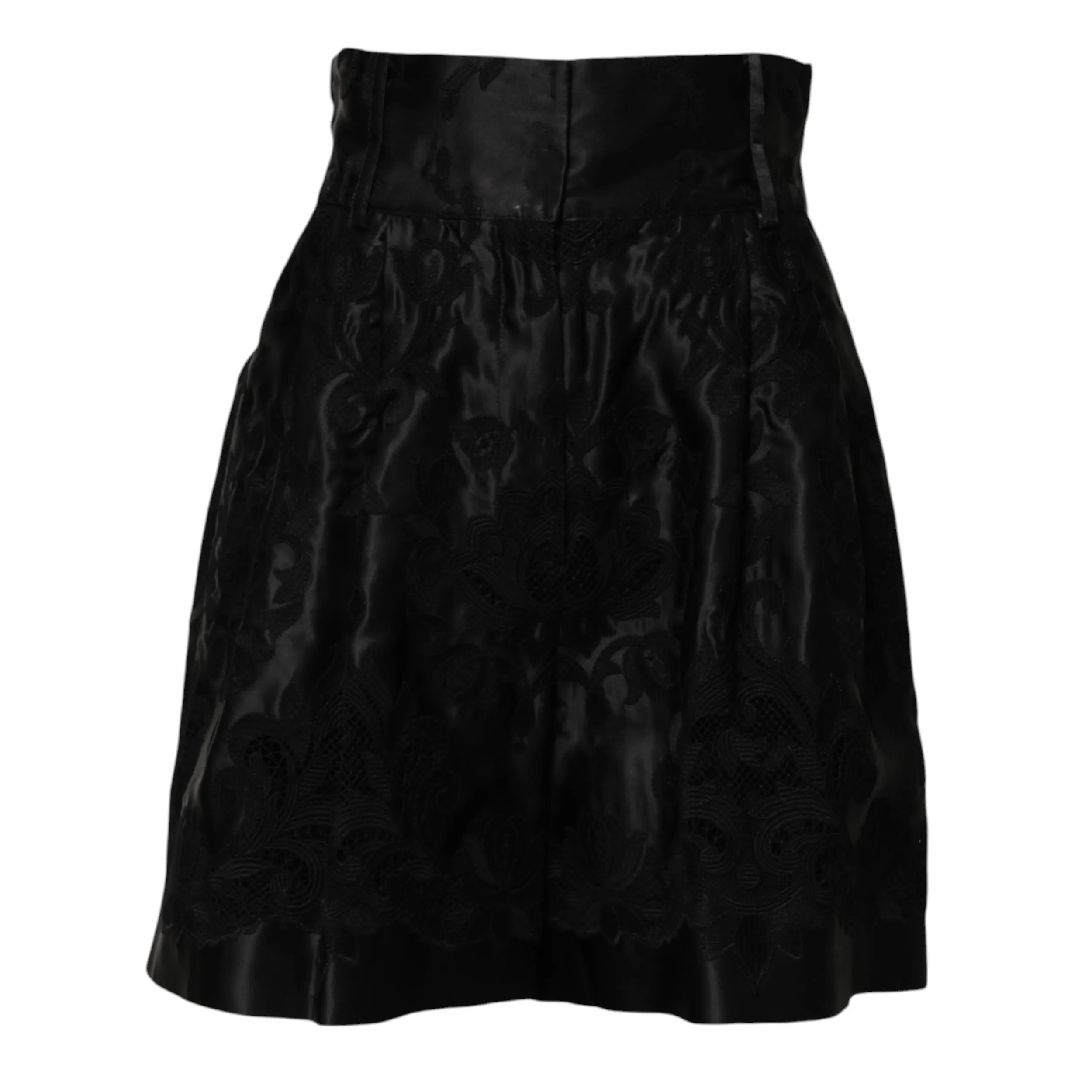 Black Floral Embroidery Silk High Waist Shorts sold by Lord & Taylor product image thumbnail 5